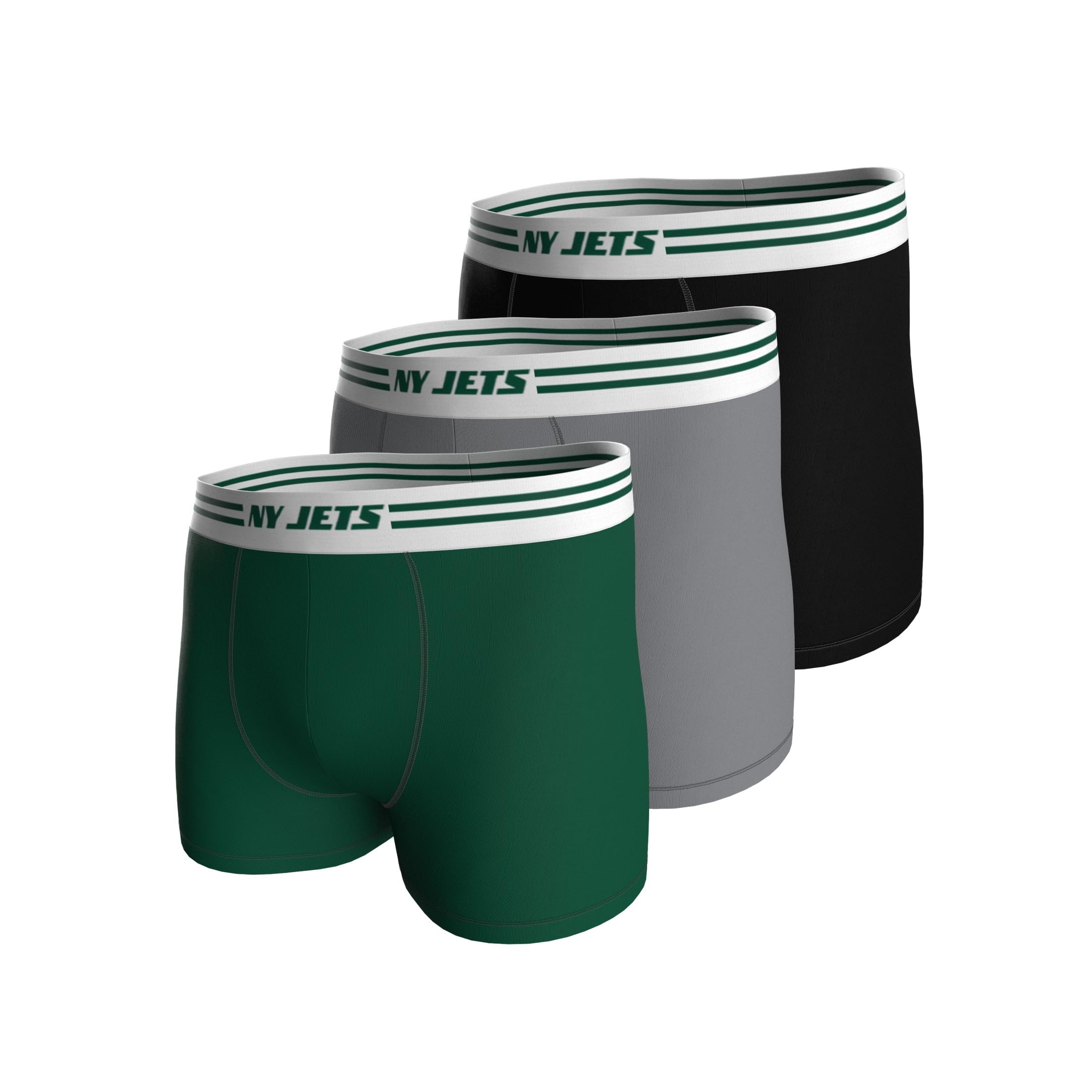 NFL NY Jets 3pk Boxers - GRN/MGR/BLK - M