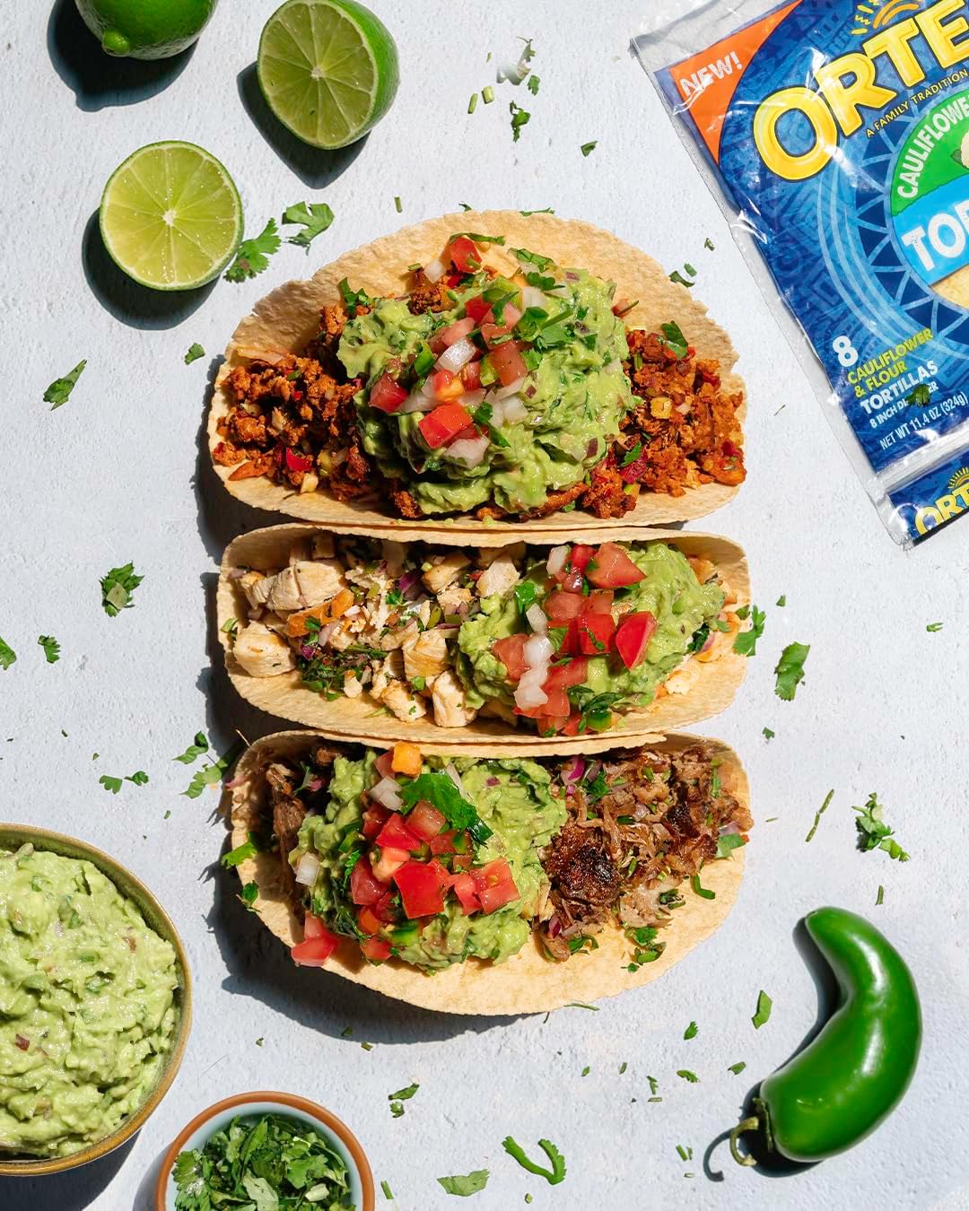 Ortega Tortillas, Cauliflower & Flour, 8 Inch, 8 Tortillas