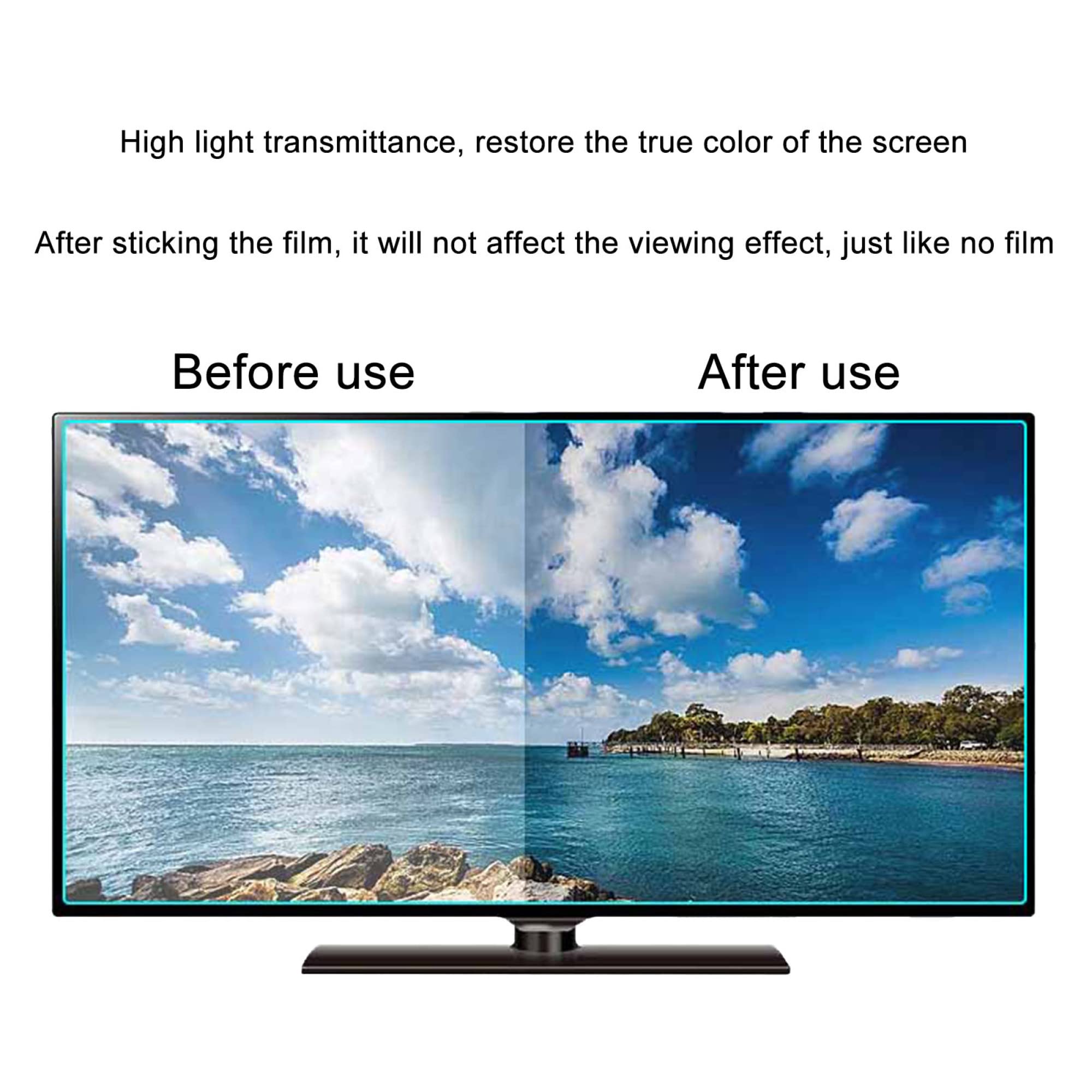 Osłona ekranu telewizora z folii AntiGlare/AntiBlue Light/AntiScratch, do montażu LCD, LED, OLED i QLED 4K HDTV Bez pęcherzyków powietrza,Ochraniacze ekranu TV(60in 1338x756mm)