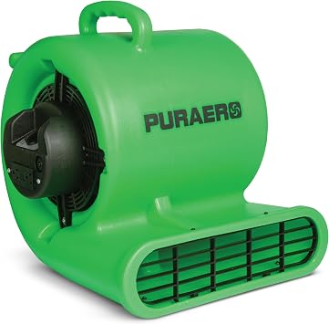 Air Mover Carpet Dryer Blowing Floor Fan | 1/3 HP 2,550 CFM | for Crawlspaces, Attics, Basements, Bathrooms| Water Damage Restoration, Grow Rooms | PA-330-AM | Green