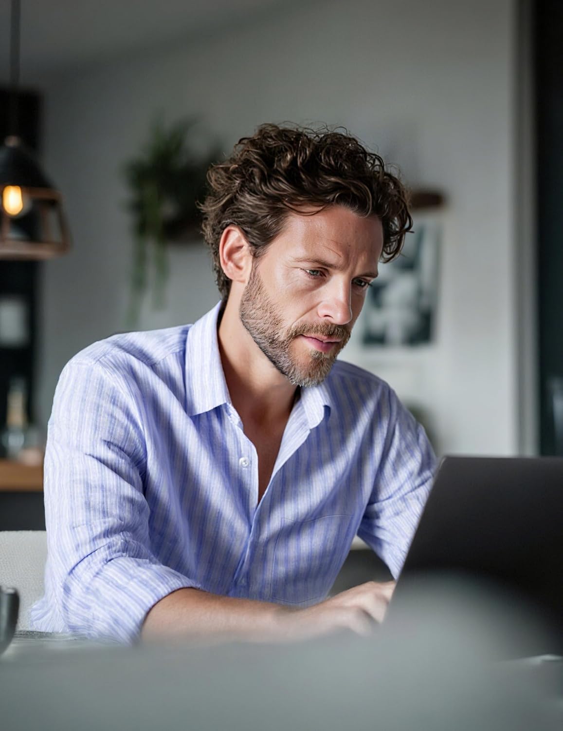 PJ PAUL JONES Mens Dress Shirts Cotton Long Sleeve Button Down Shirts Business Casual Plaid Tops with Pocket - Image 3