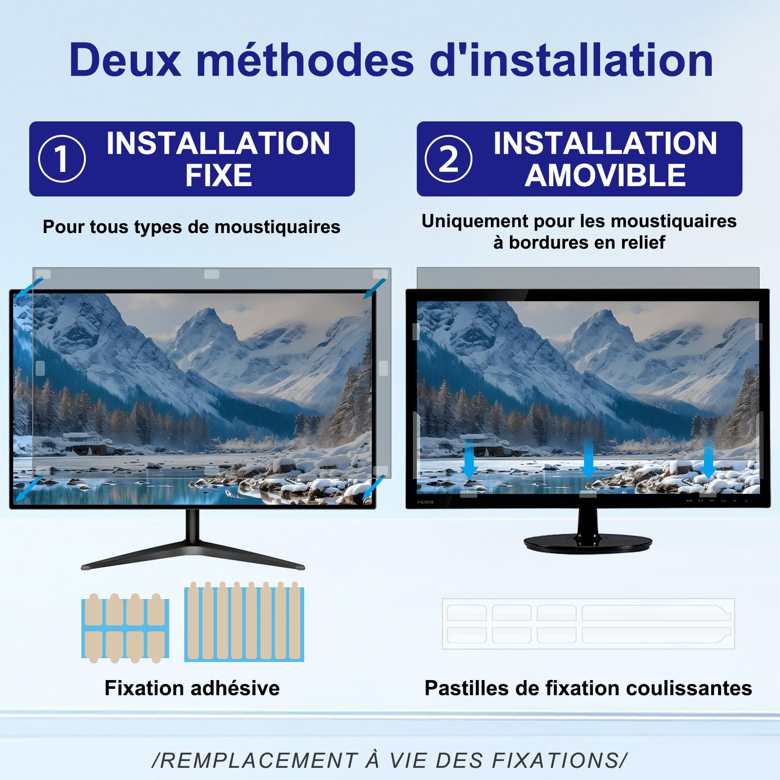 Filtro de privacidad para pantalla de 23,8 pulgadas (528 mm*297 mm) PC&Monitor | Desmontable, anti-luz azul, anti-reflejos, Filtro de privacidad 23.8" Filtro de película Protector de pantalla para PC