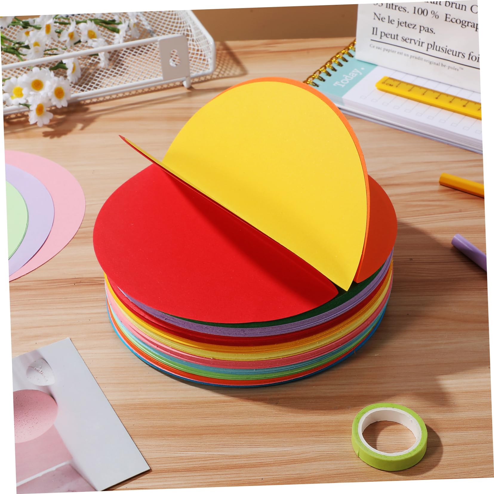 Uonlytech Origamipapier Rund 500 Blatt Buntes Faltpapier 15x15cm Robustes Bastelpapier Selbstgemacht Kinder Basteln Dekoration