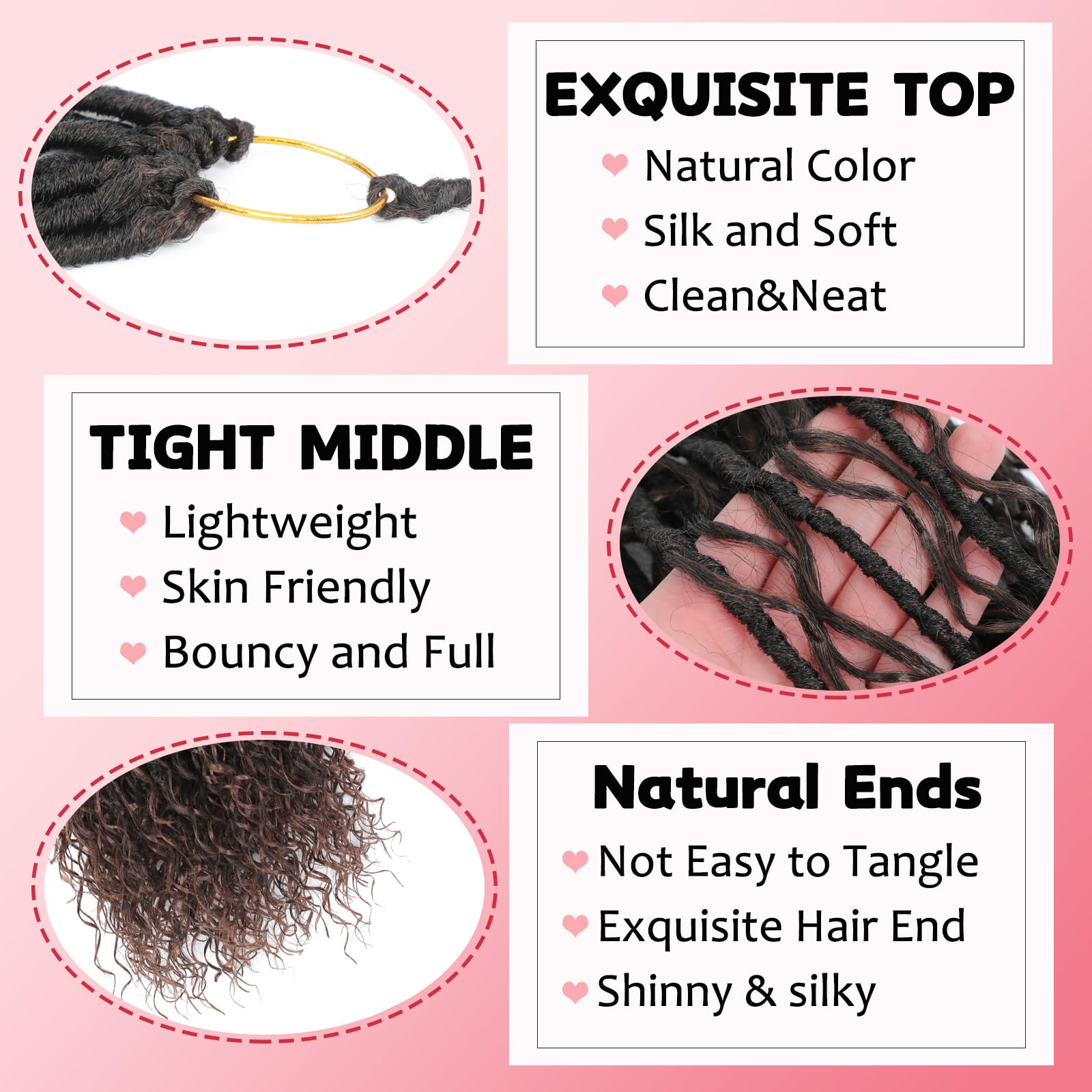 XIIMENALU Boho Faux Locs Crochet Hair 8 Packs Goddess Soft Locs with Curly Ends Pre-Looped Bohemian River Locs Crochet Hair Extensions for Black Women (T30# - Image 4