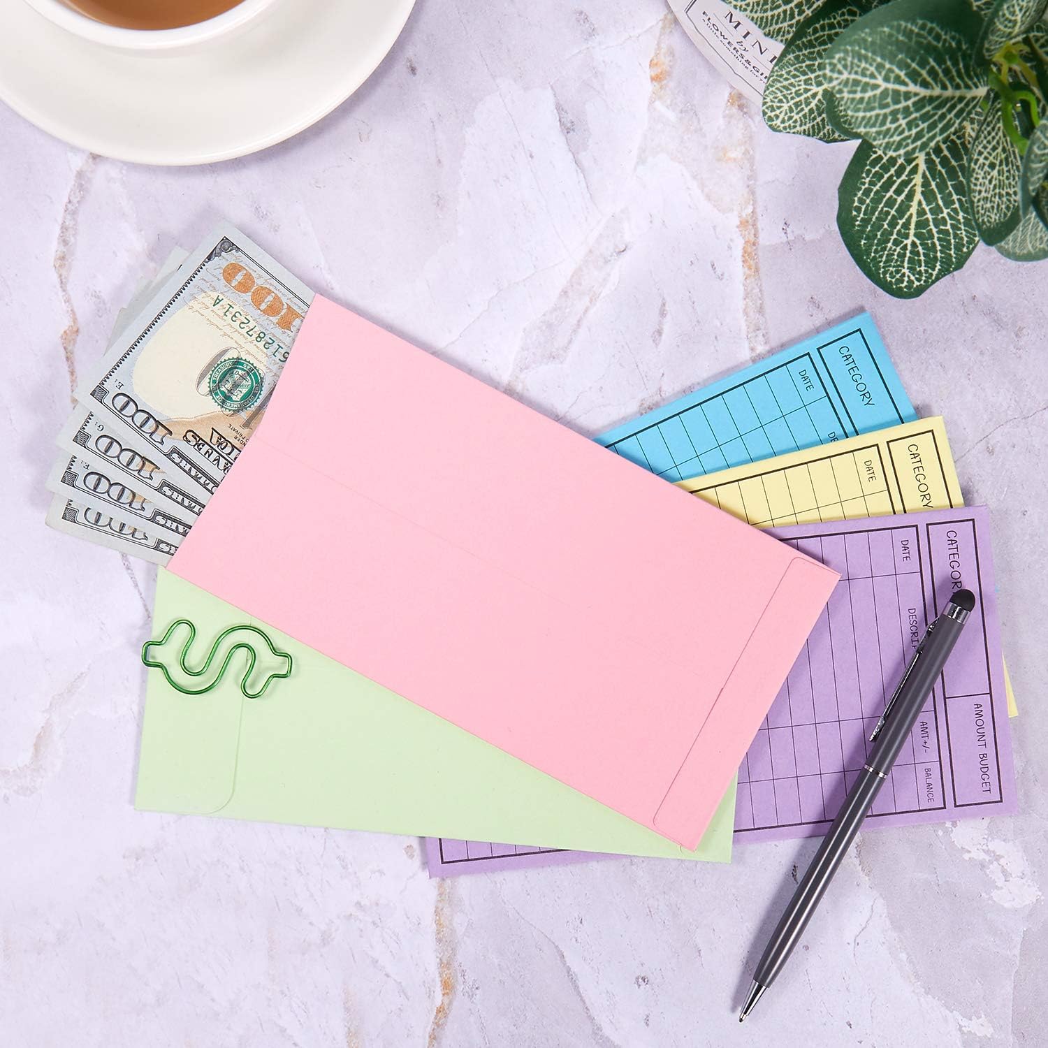 New!! 24 Pcs Cash Envelopes for Budgeting, Cardstock Budget Envelope System for Tracking Money Savings, 12 Assorted Colors, Vertical Layout : Office Products