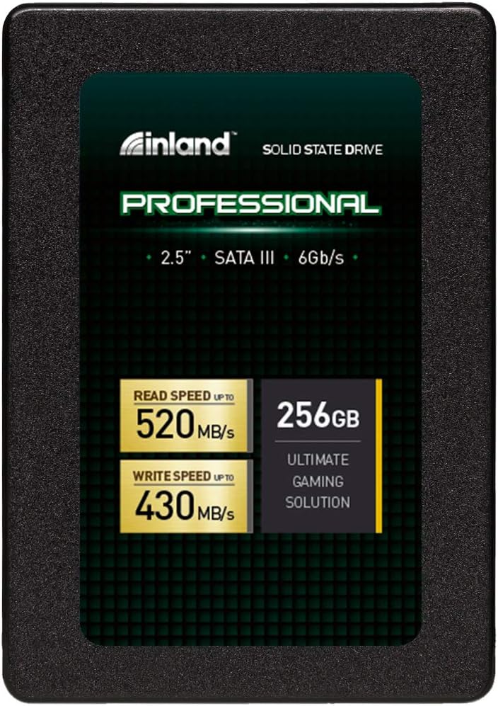 - Professional 256GB SSD 3D TLC NAND SATA III 6Gb/s 2.5" 7mm Internal Solid State Drive (256GB)