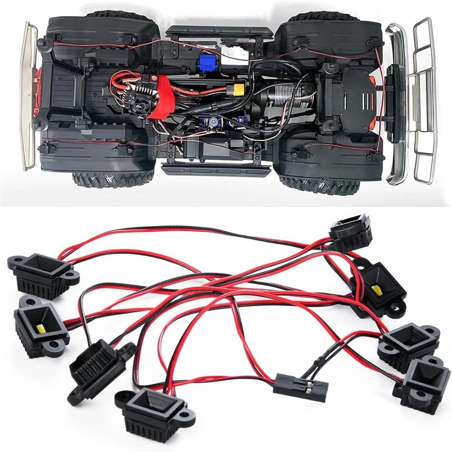 RCカーアクセサリー For TRX4 1/10 RCカーホイールアイブロウライト 8ランプ シャーシライト 装飾パーツ アップグレ