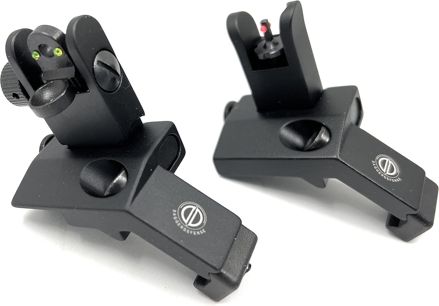 Dagger Defense Veteran Owned Company-Fiber Optic BUIS, Back up canted Iron Sights, Spring Loaded Deployment