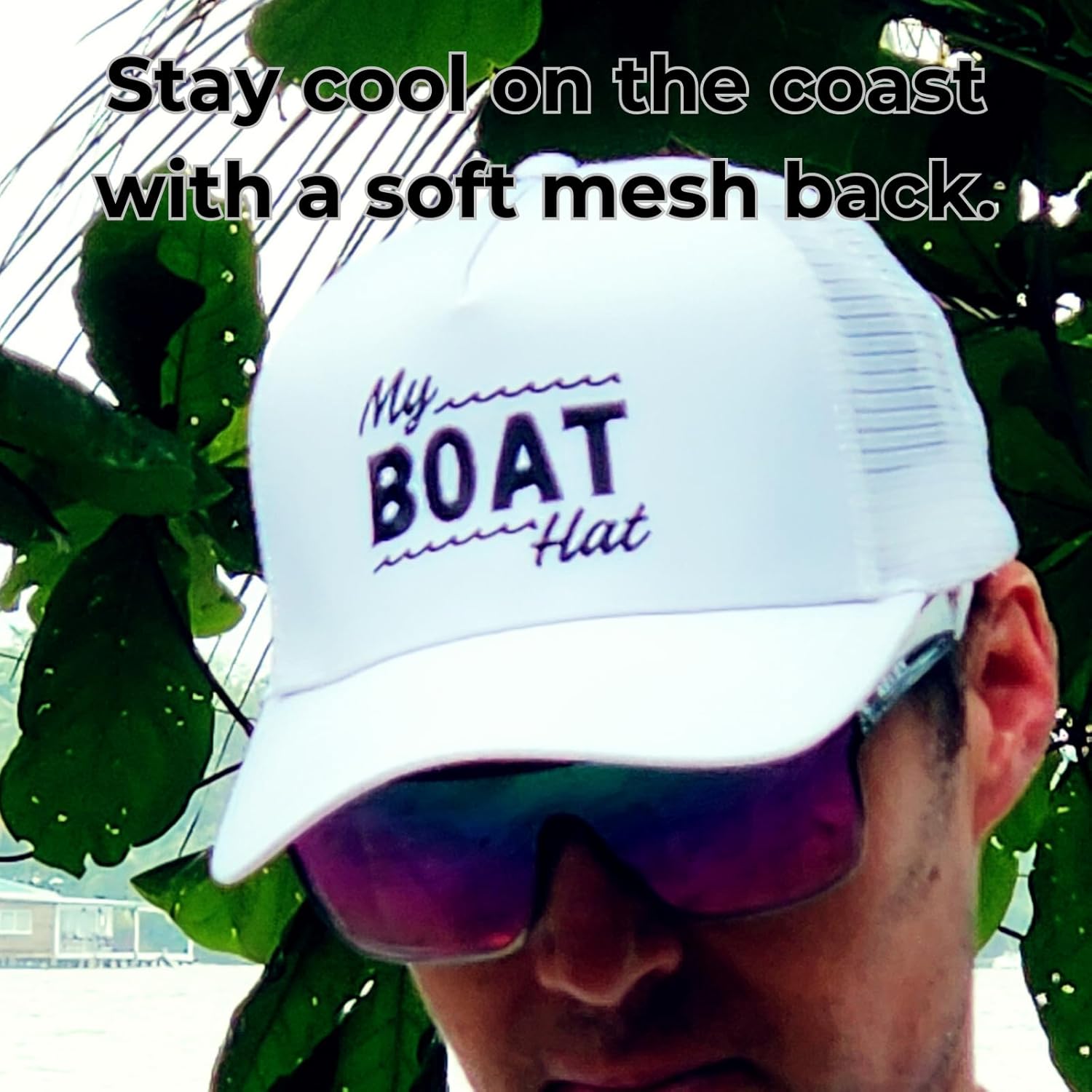 My Boat Hat - Modern Boat Captain Trucker Hat for River, Lake, & Ocean Boaters | Perfect Boating Accessory for Men or Women