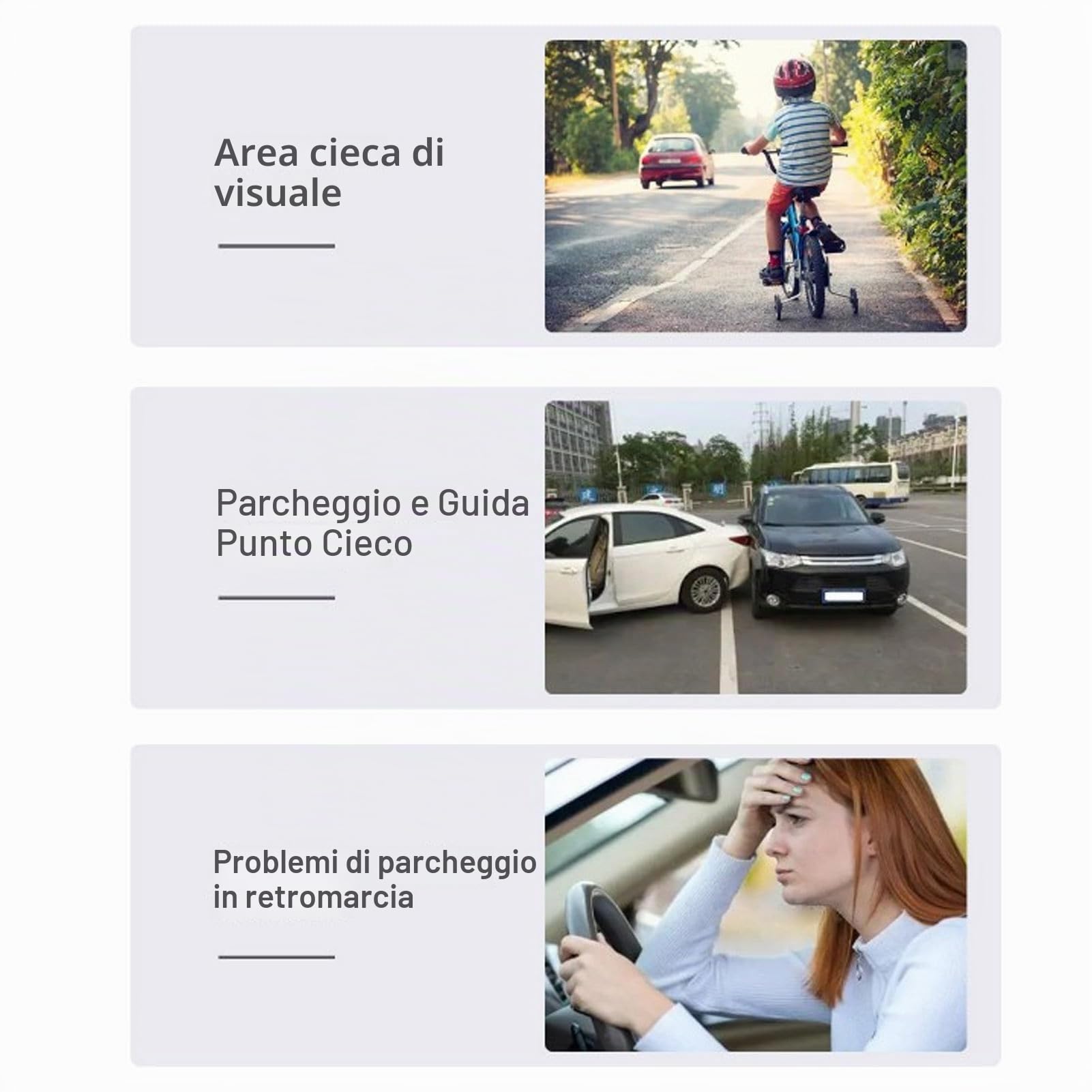 Telecamera per Punti Ciechi per Auto Visione Notturna Assist Tape Montaggio Telecamera per Visione Laterale Sinistra e Destra per di Sorveglianza 'auto (Bianco)