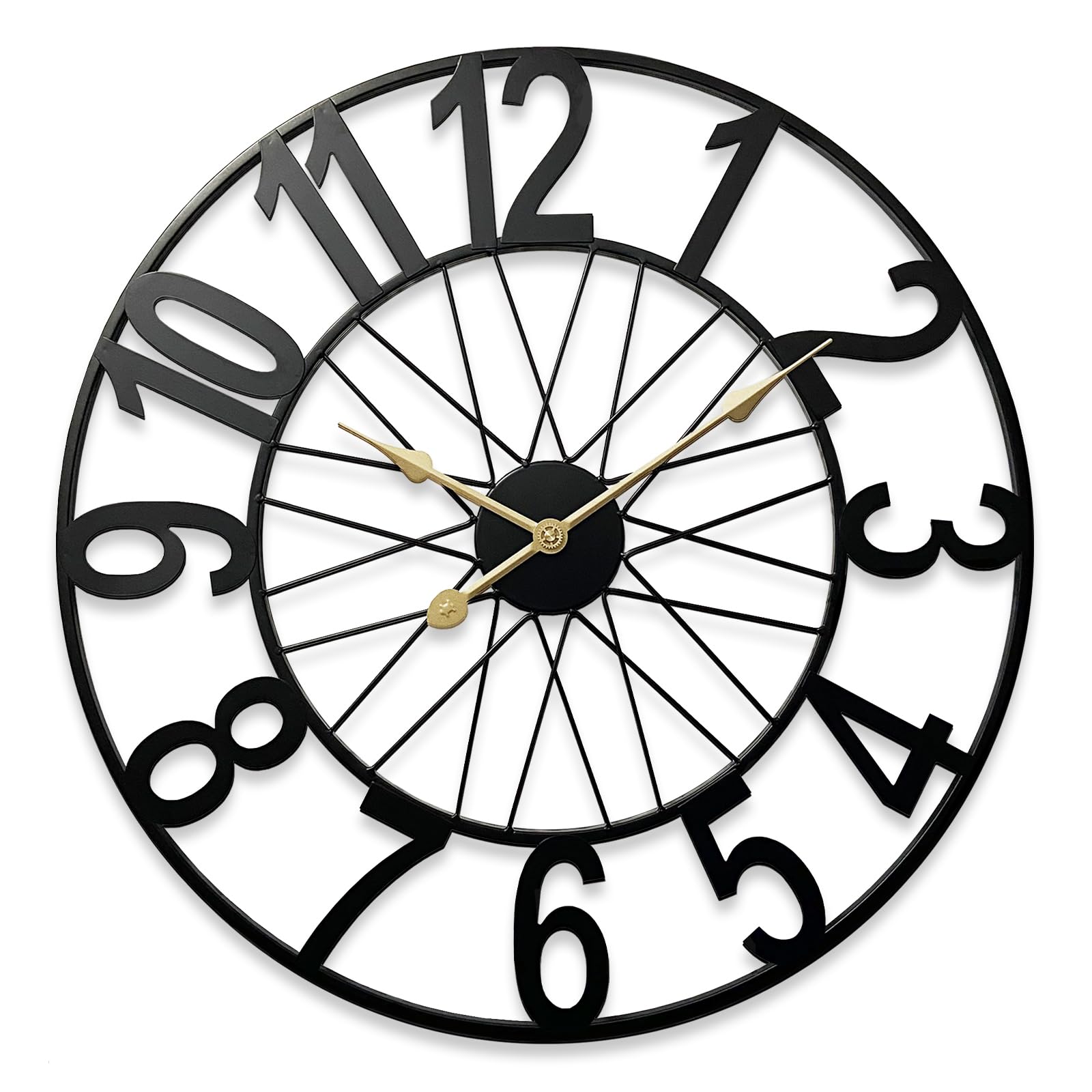 Reloj de pared de metal SUKYING minimalista y silencioso de 24 pulgadas para salon