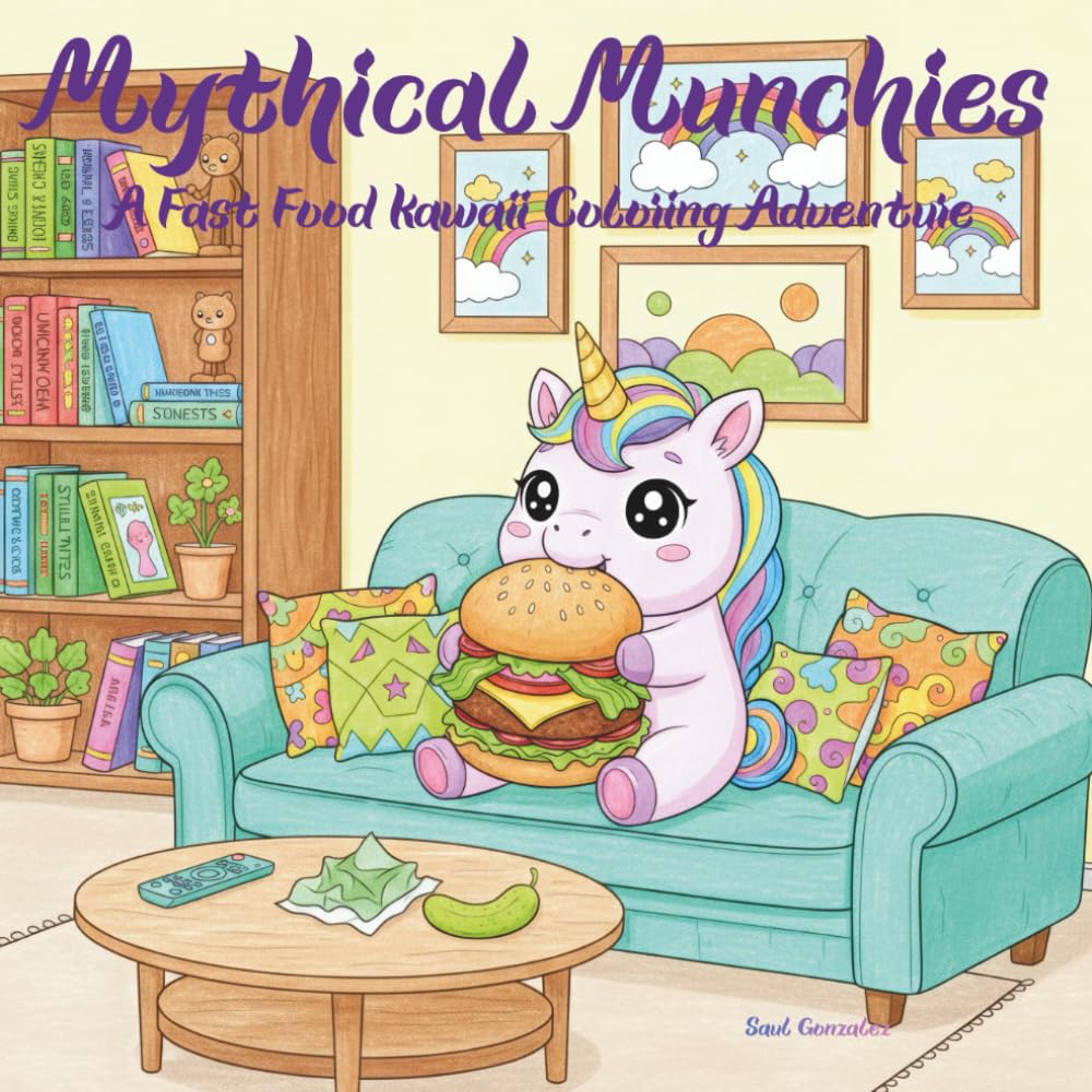 Mythical Munchies: A Fast Food Kawaii Coloring Adventure