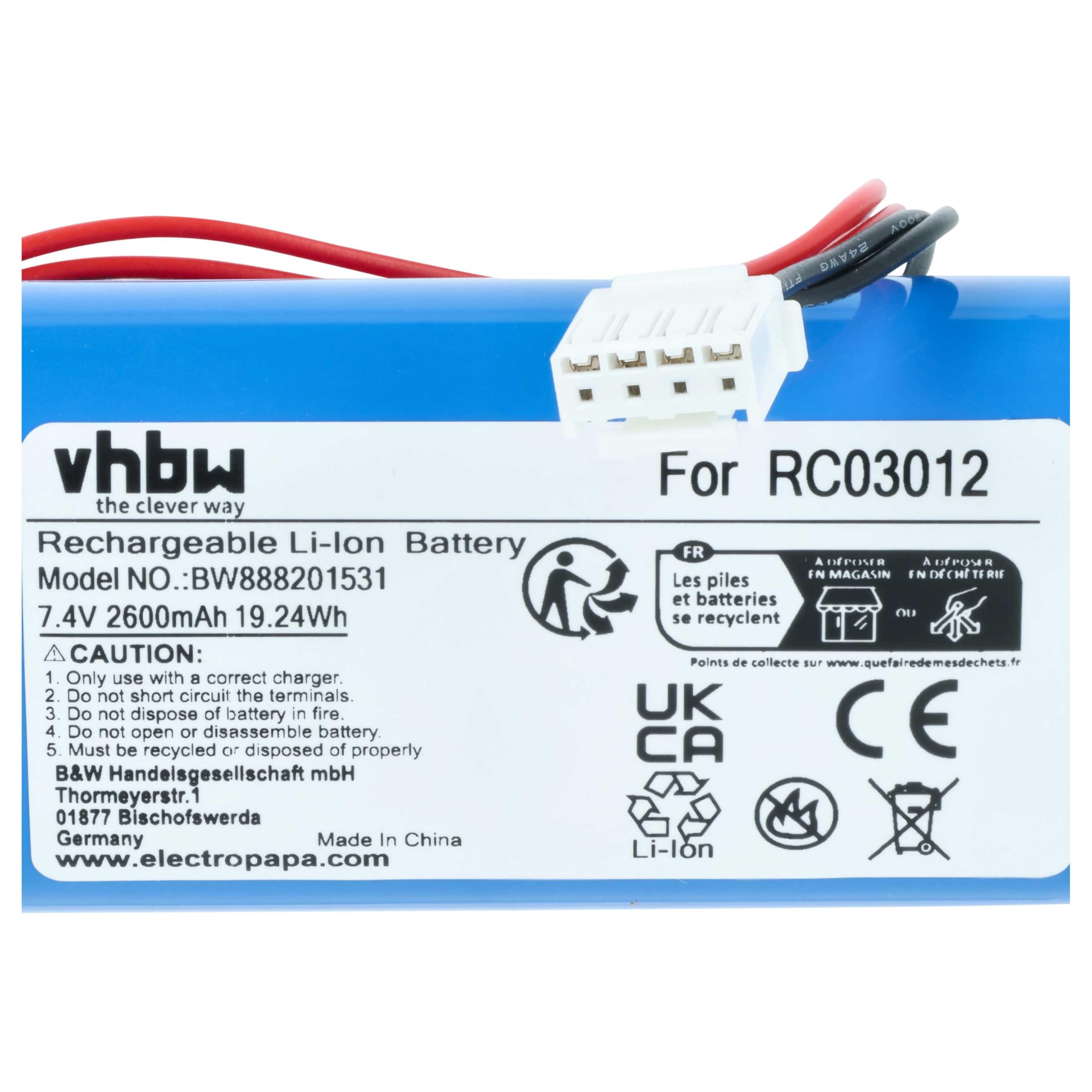 vhbw Akumulator kompatybilny z DJI Phantom 3 4K, 3 standardowy dron Multicopter Quadrocopter (2600 mAh, 7,4 V, litowo-jonowy)