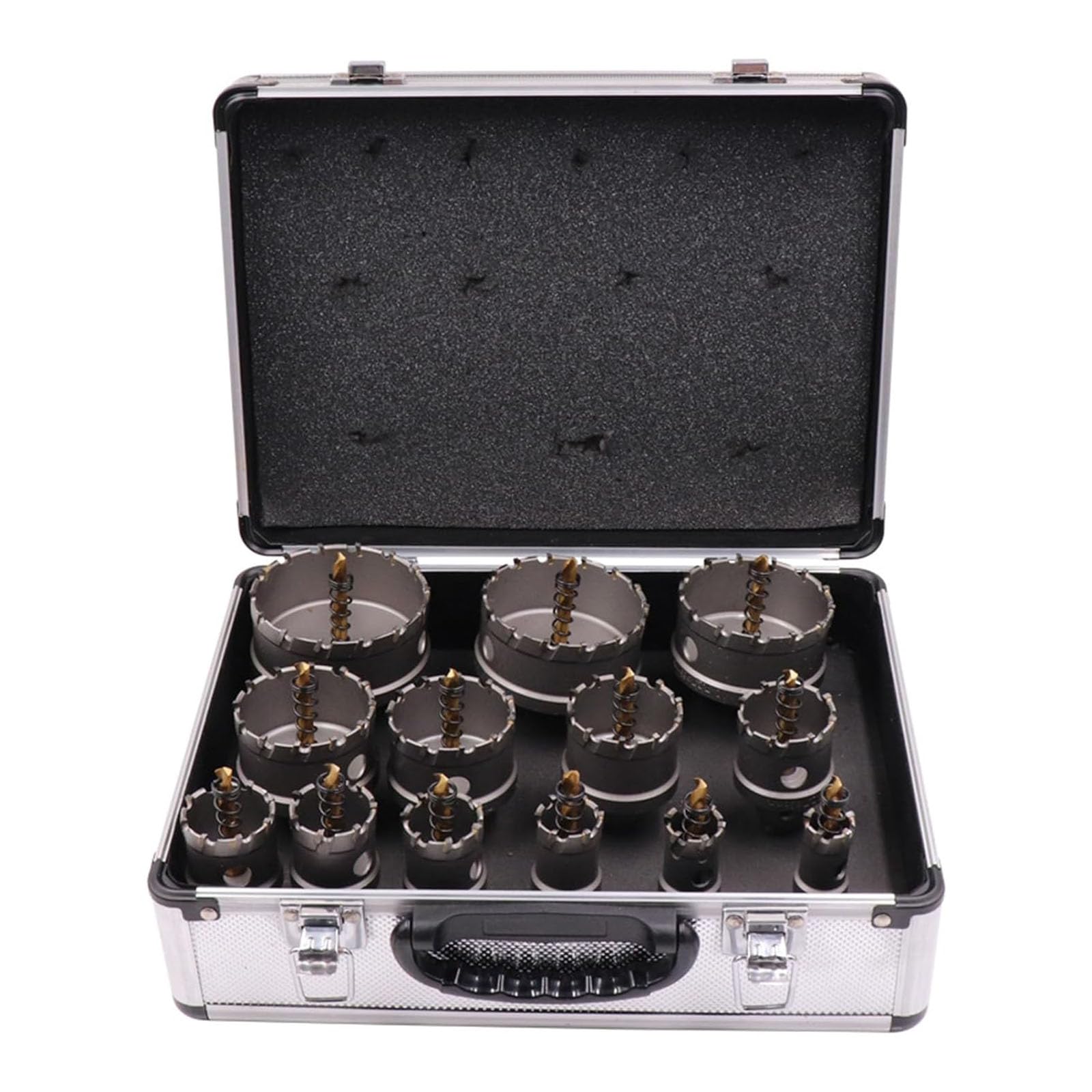 Juego De Brocas Para Sierra De Corona De 19-75 Mm, 13 Piezas Para Metal Duro, Con Caja, Combinación De Dientes De 1/4", Para Acero Inoxidable, Aleación De Aluminio, Metal