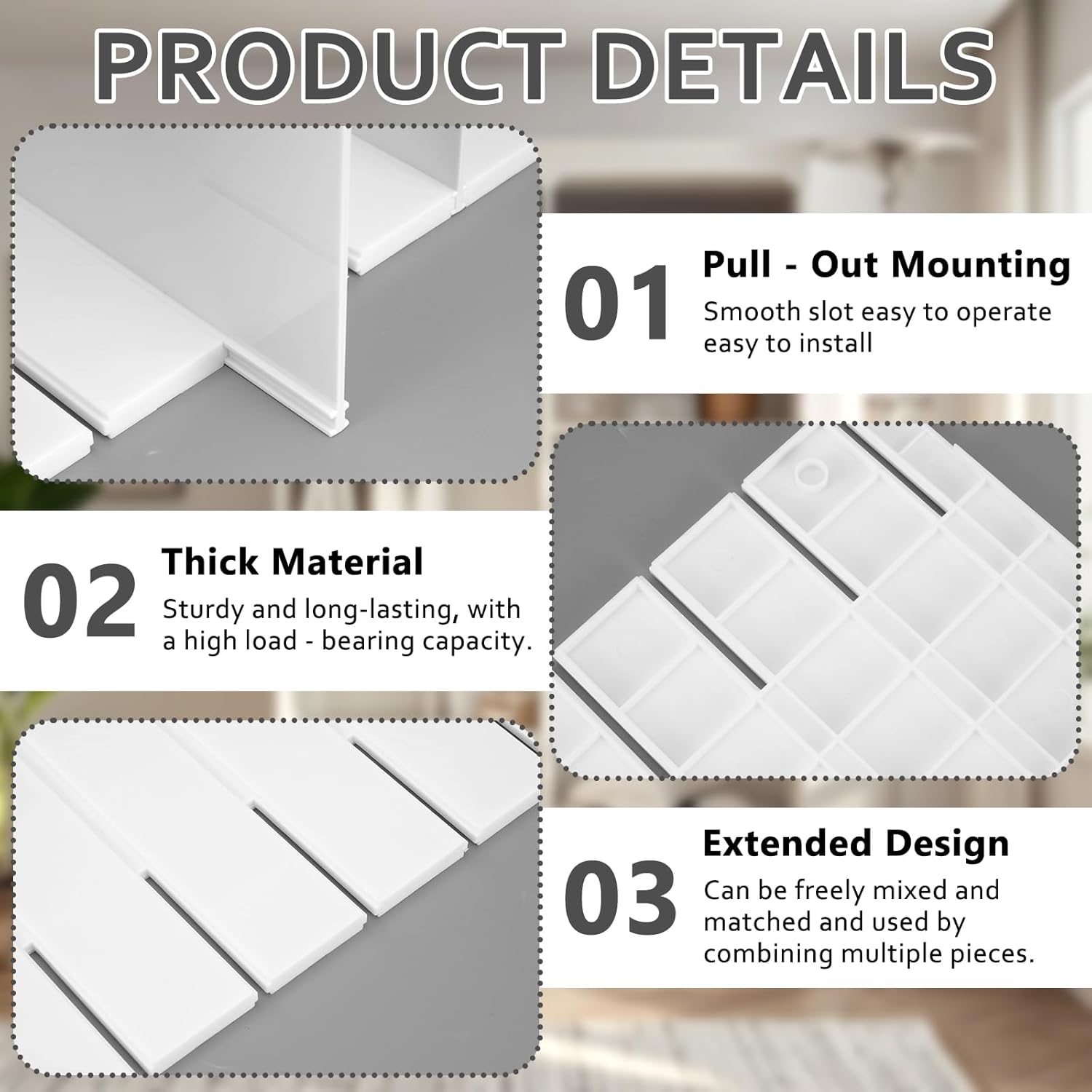 Towel Organizer for Closet, White Interlocking Towels Rack Storage, Space Saving Bathroom & Cabinet Under Sink Closet Towel Organizer, Beach & Bath Towel Holder (Partition 5)