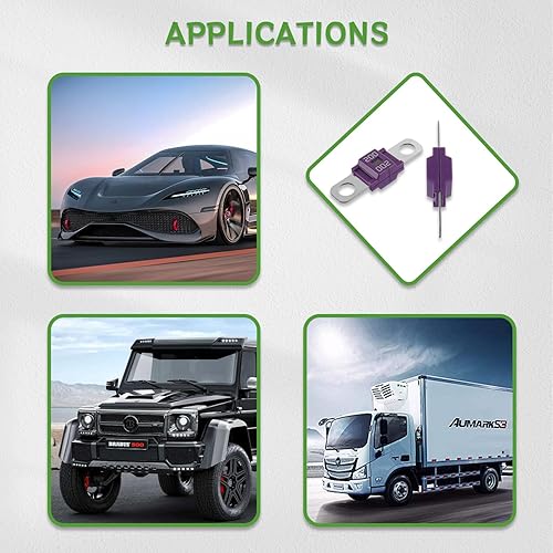 Miniatura 6 de BOJACK Fusible AMIMidi 200A Fusible de alta corriente atornillado de 200 amperios para automóviles, camiones, vehículos de construcción, autobuses,