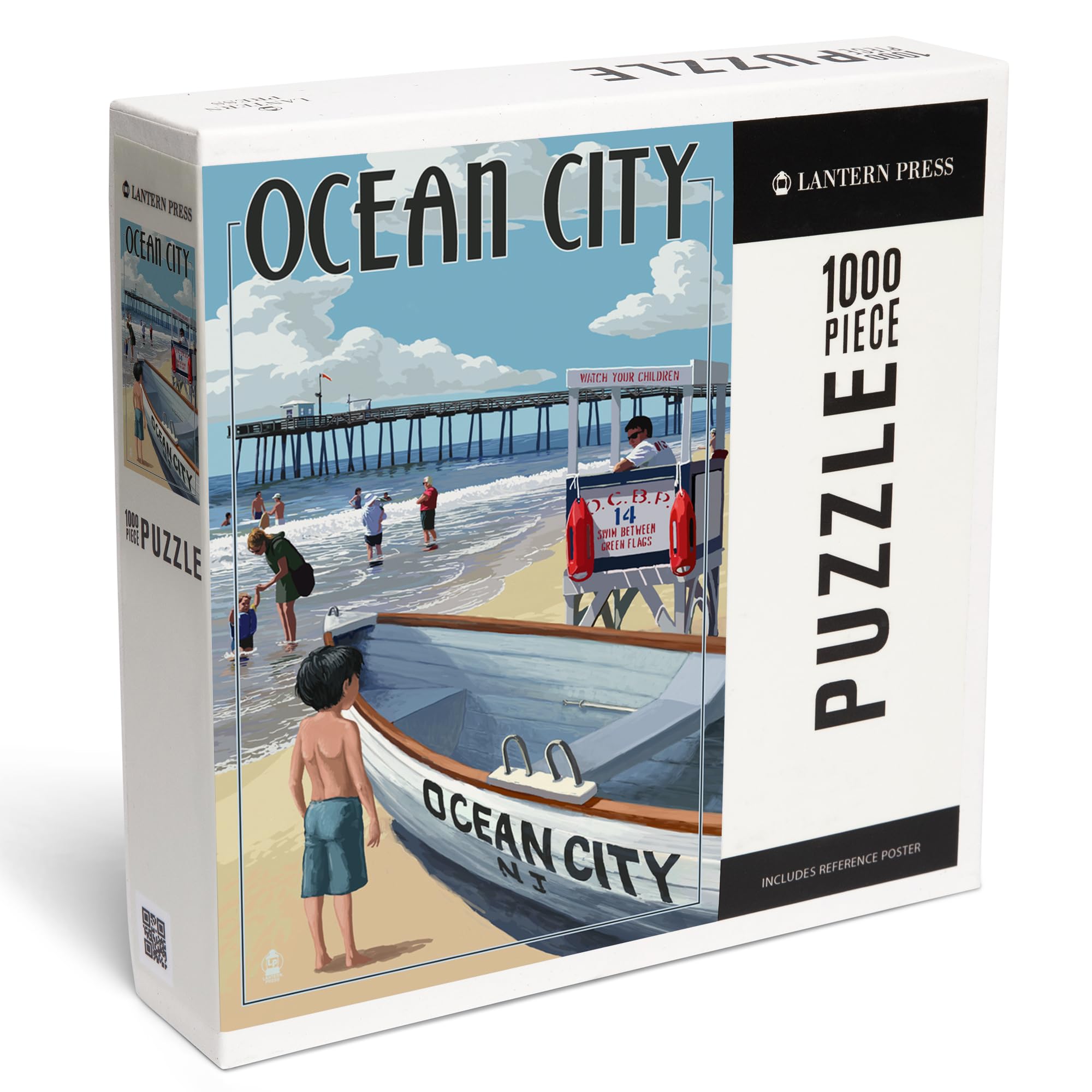 Amazon.com: Lantern Press Ocean City New Jersey Beach Puzzle, 1000