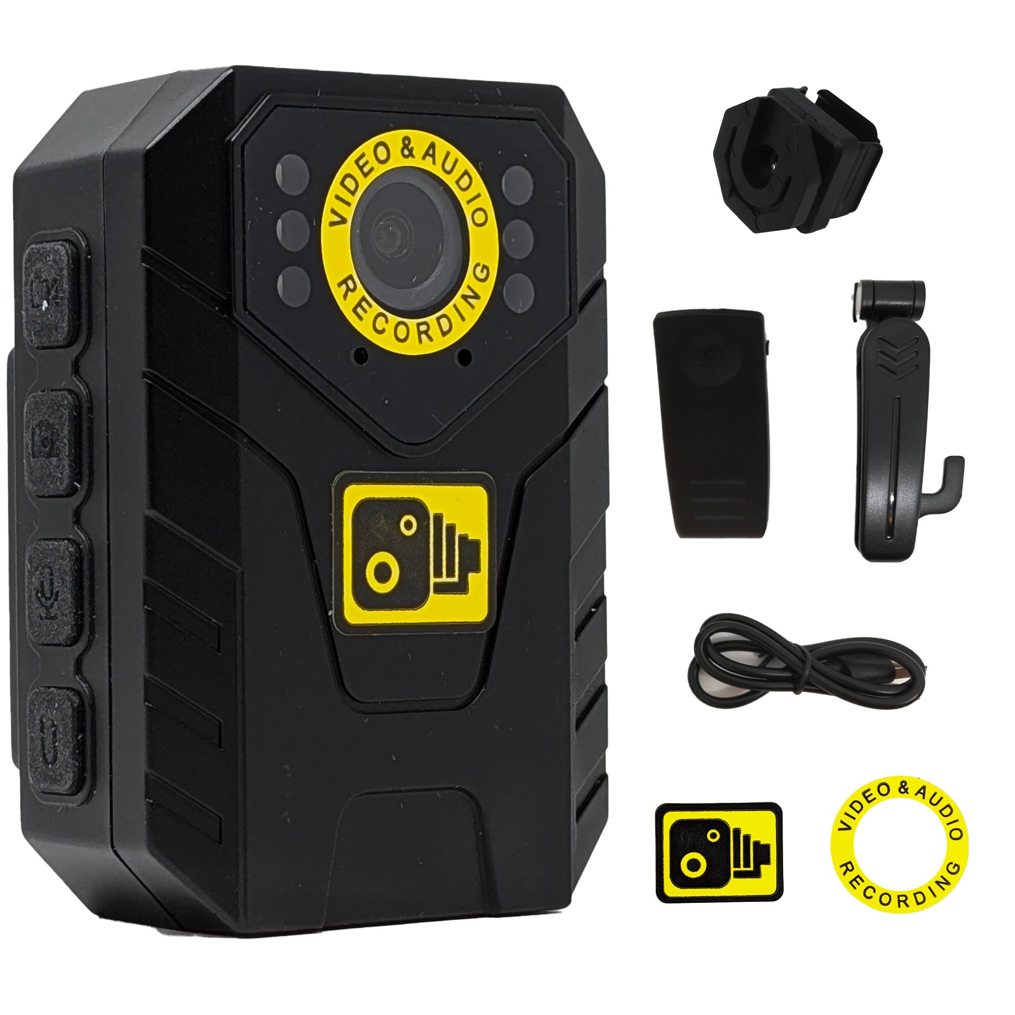 Recall Vision Body Worn Camera 1080P Personal Security Body Camera Video Recorder with Night Vision, Video & Audio Recording for Retail Courier SIA Safety (No SD Card Included)