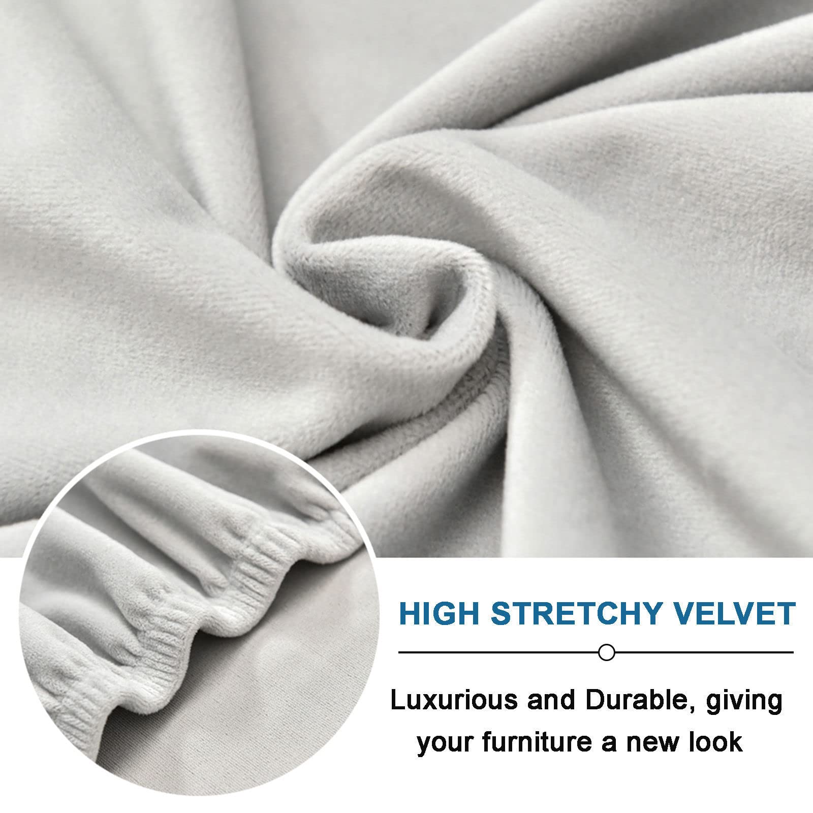 Copripoltrona In Velluto Elasticizzato Chesterfield - 2 Pezzi Lavabili, Per Sedia Club, Beige - Foto 8