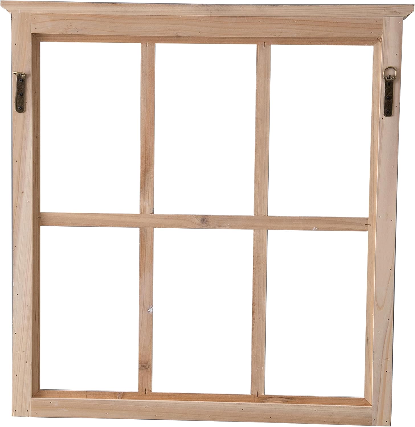 Sintosin Farmhouse Window Frames Wall Decor 29 X 30 Inch, Hanging Distressed White Rustic Rectangle Window Frame, Vintage Carved Wood Framed Wall Decor Living Room, Shabby Chic Home Decor