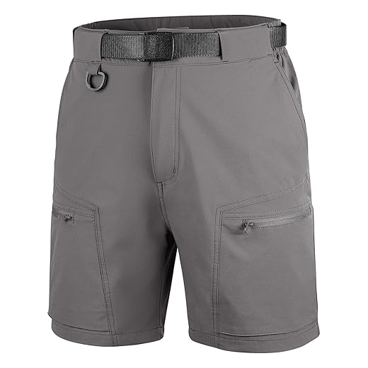 FREE SOLDIER Bermuda cargo masculina para caminhada com cinto, leve, secagem rápida, tática, com bolsos para trabalho casual e golfe