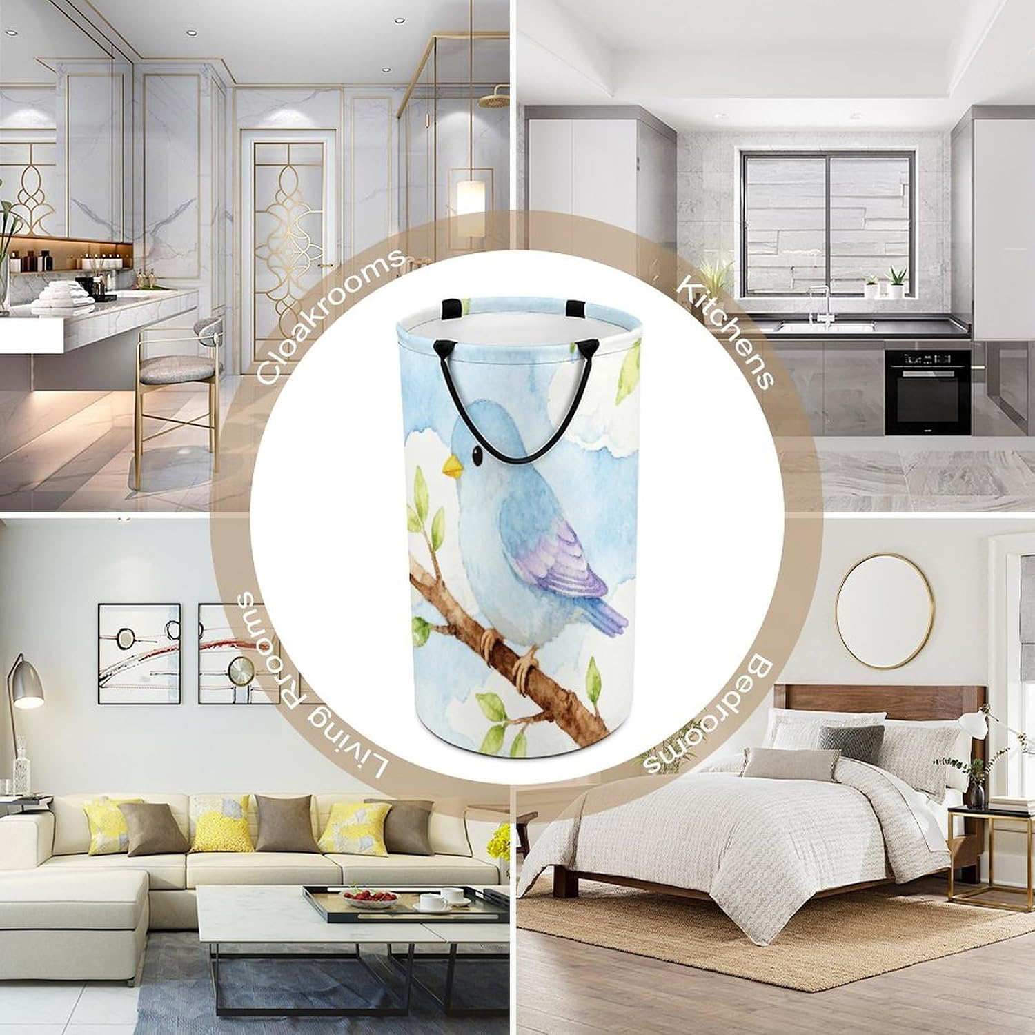 Dirty Clothes Basket Extra Large 110l Open Top Laundry Hamper With Portable Carry Handles, Foldable Waterproof Clothes Basket Spacious Laundry Bag For Bedroom Bathroom Laundry Room Dorm