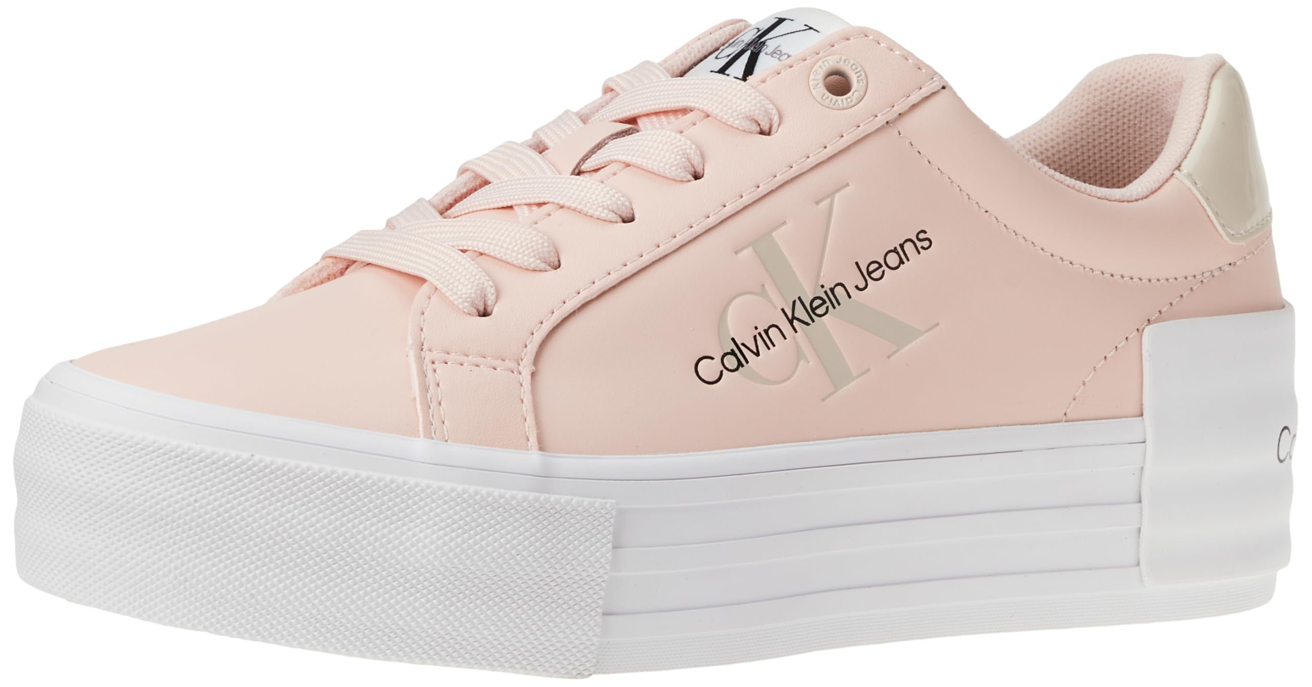 Calvin Klein Bold Vulc Flatf Low Lace LTH Ml, Zapatillas Mujer