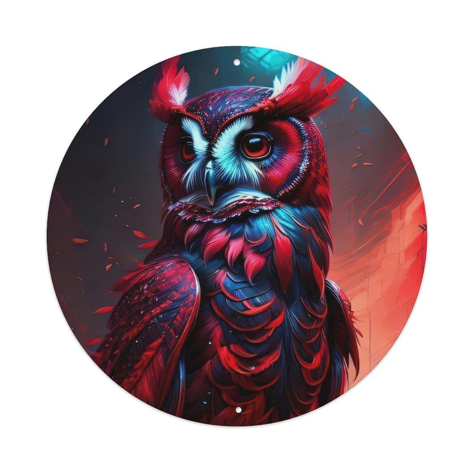 Animal The Red Owl Metal Tin Sign
