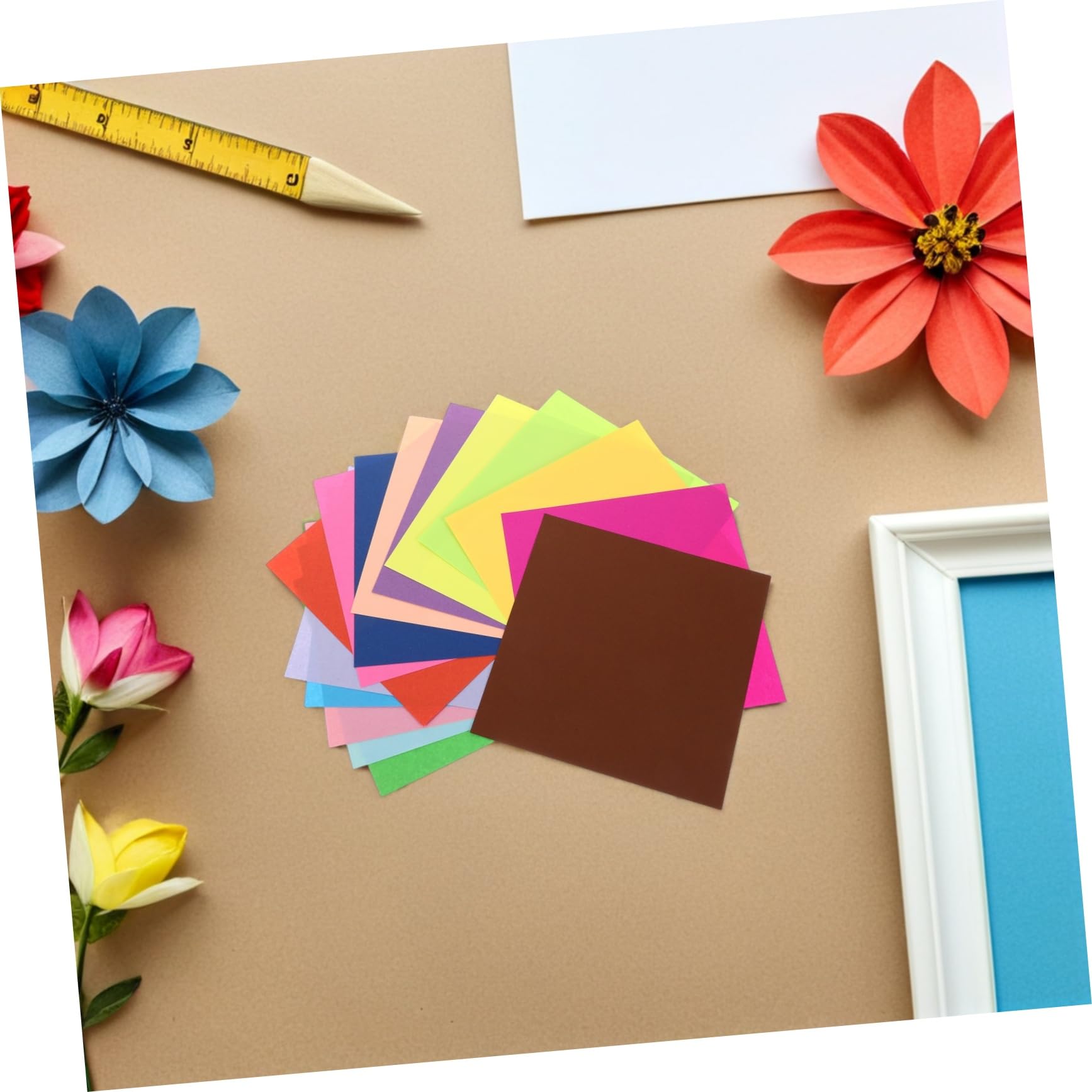 Tofficu 600 Blätter Farbiges Origamipapier Quadratisch Doppelseitig für Bastelarbeiten Schulprojekte und Diy-aktivitäten Origamipapier in Großen Mengen für Junge Mädchen
