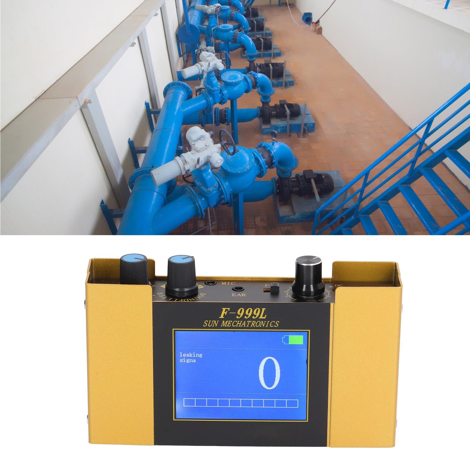 Détecteur de Fuite de Piscine, Détecteur de Fuite d'eau, Détecteur de Fuite D'alarme de Capteur d'eau, Moniteur de Fuite de Surveillance Multibande avec Affichage Numérique pour