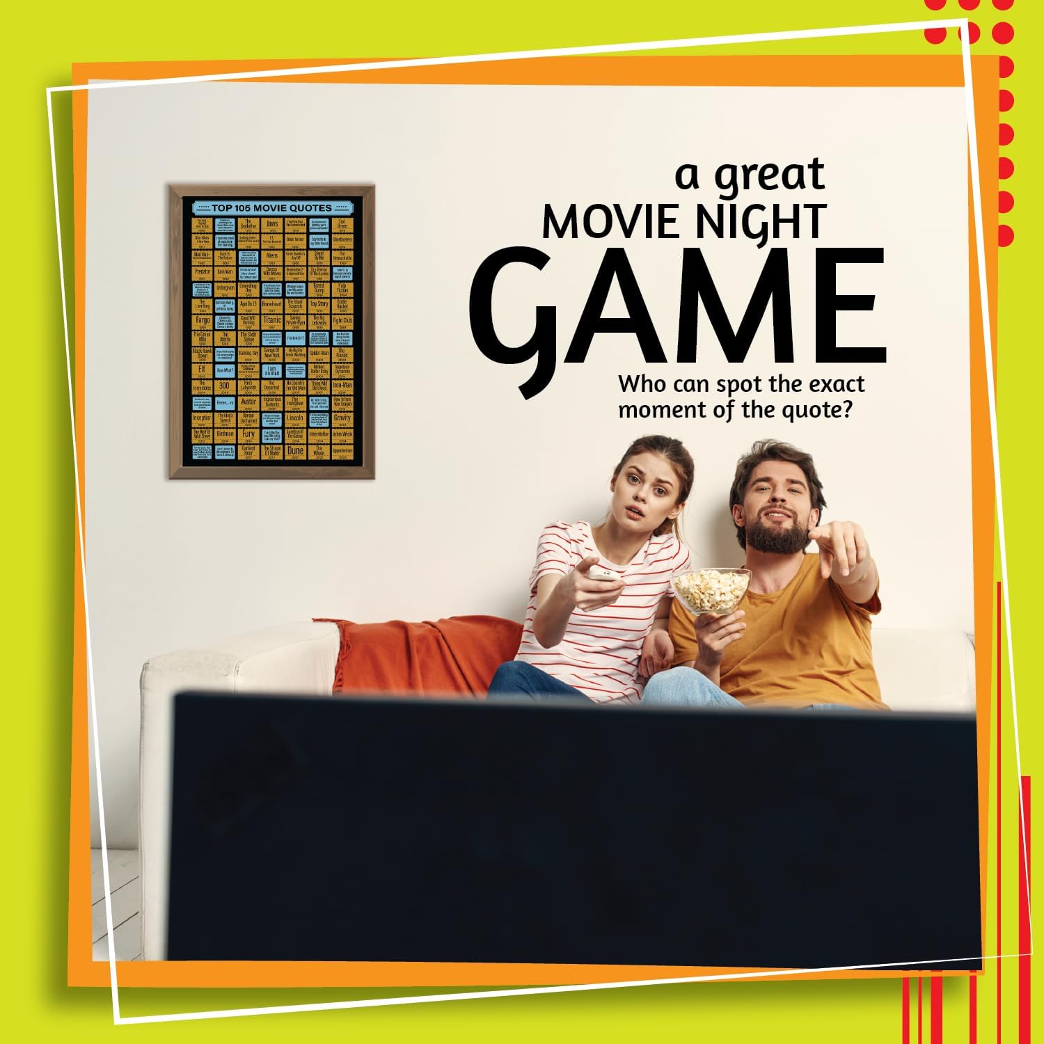 Zamzal Top 100 Movies Scratch Off Poster-Bucket List Gift For Movie Film Lovers-IMDB Watchlist-24x16 inch (MOVIE QUOTES) - Image 5