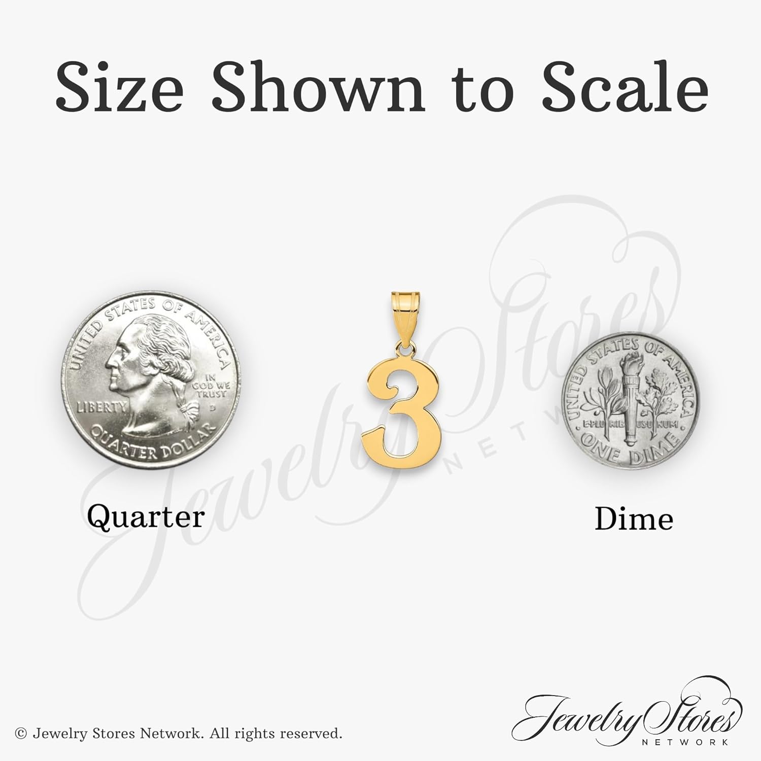 14k Yellow Gold Number 3 Pendant with Polished Finish, Numeric Jewelry Charm for Men and Women