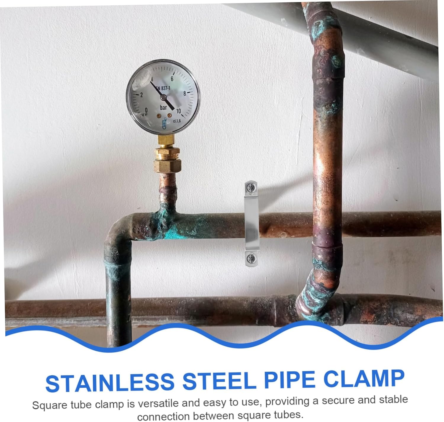 Homoyoyo 12pcs Stainless Steel u Bracket Clamp for Pipe Mounting Heavy Duty Support u Clamp Hanger for Water Railings and Staircases Weather Resistant and