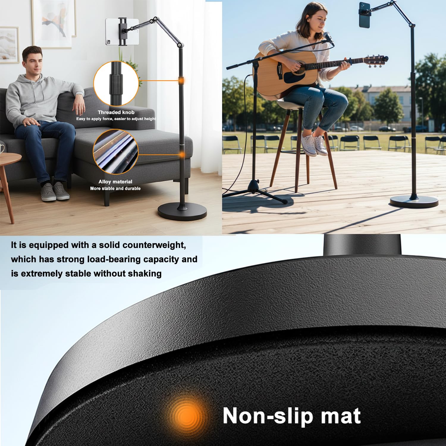 Soporte simple de pared, resistente y estable, diseño minimalista, ahorra espacio, altamente flexible, compatible con teléfonos y tabletas