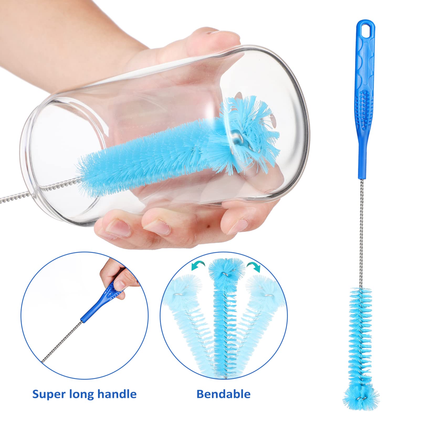 COLLBATH 1 Set Cleaning Brush Cleaning Sponges for Household Use Sponge Bottle Cleaner Wide Bottle Brush Cup Bottle Brush Bottle Cup Brush Tube Bottle Cleaner Bottle Clean Brush Steel