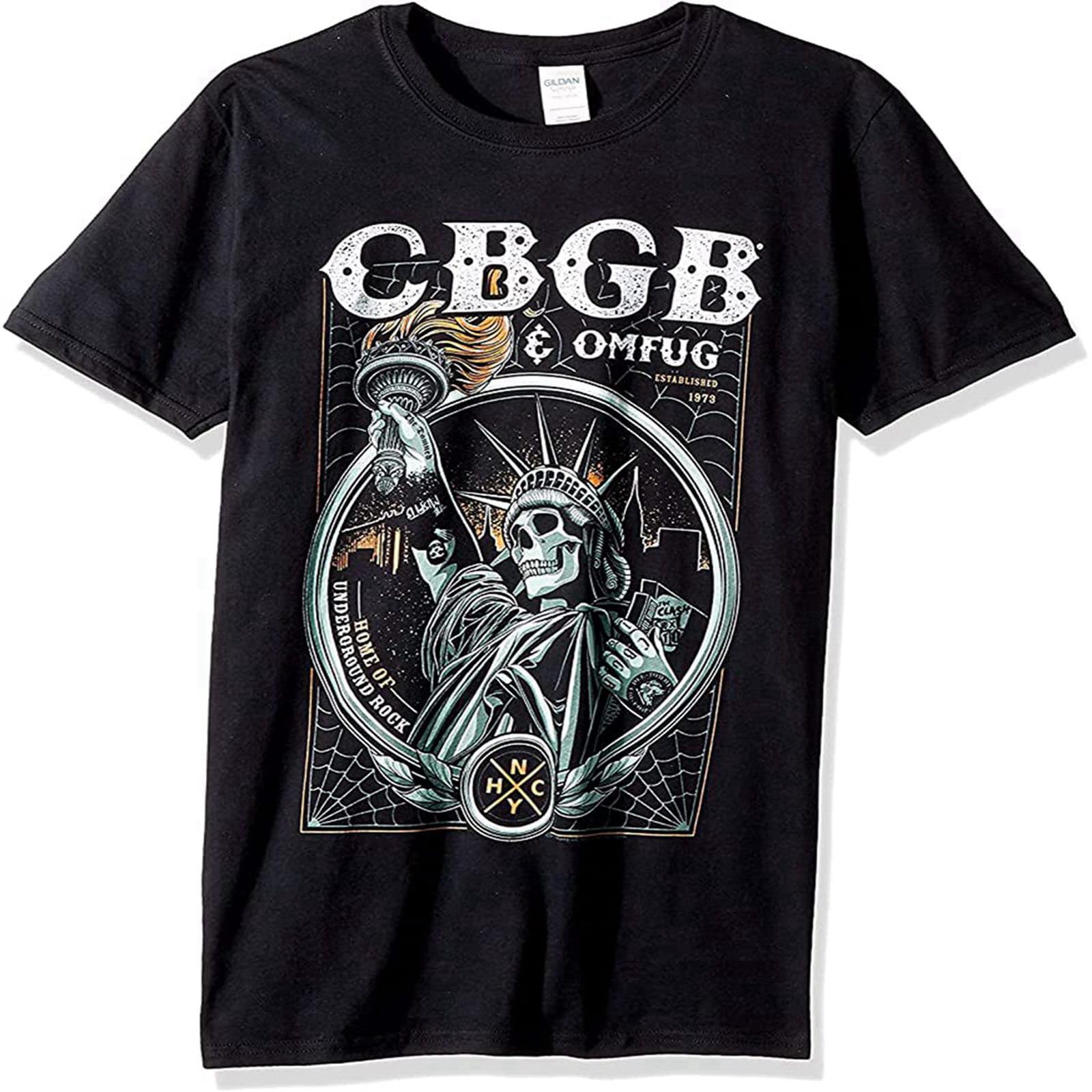 AmAirArT CBGB Established 73 Adult Short Sleeve T-Shirt for Men Black 3XL