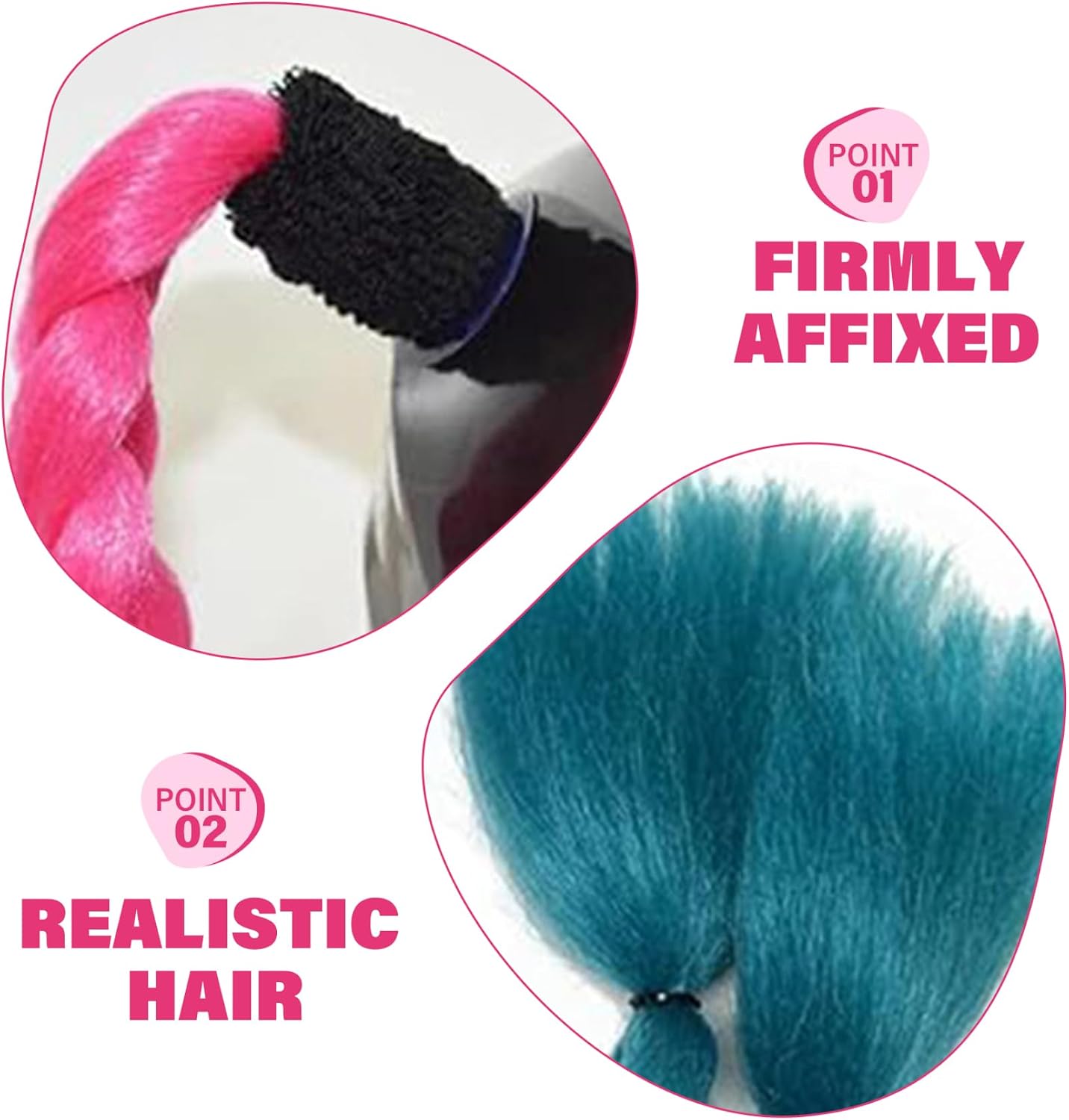Helmet Pigtails 1 Pair Detachable Personalized Helmet Hair Reusable Cool Braid for Women & Girls Fashionable Decorative Motorcycle Accessories for Any Helmets image 5