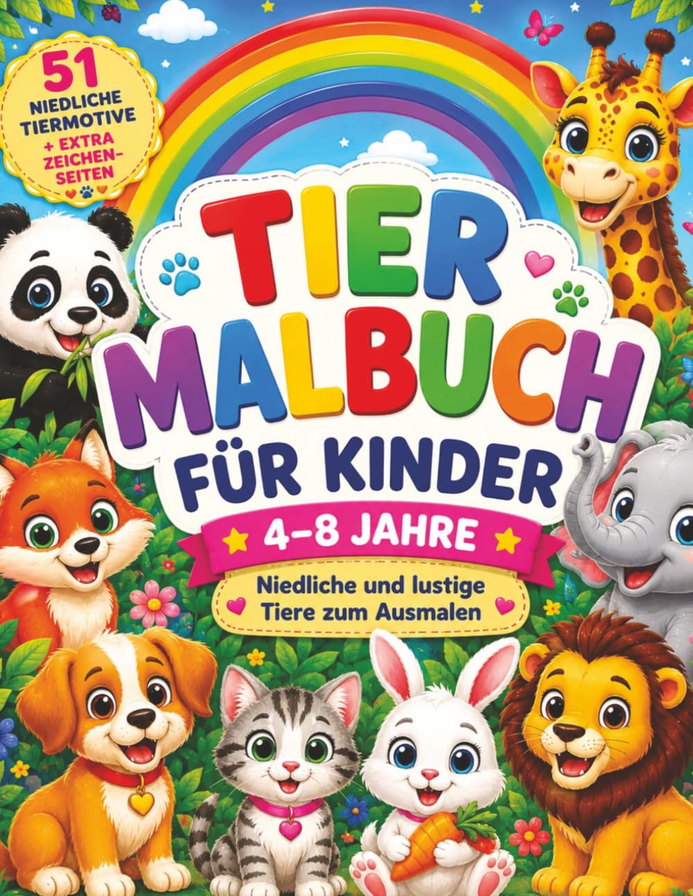 TIER MALBUCH FÜR KINDER: Niedliche und lustige Tiere zum Ausmalen