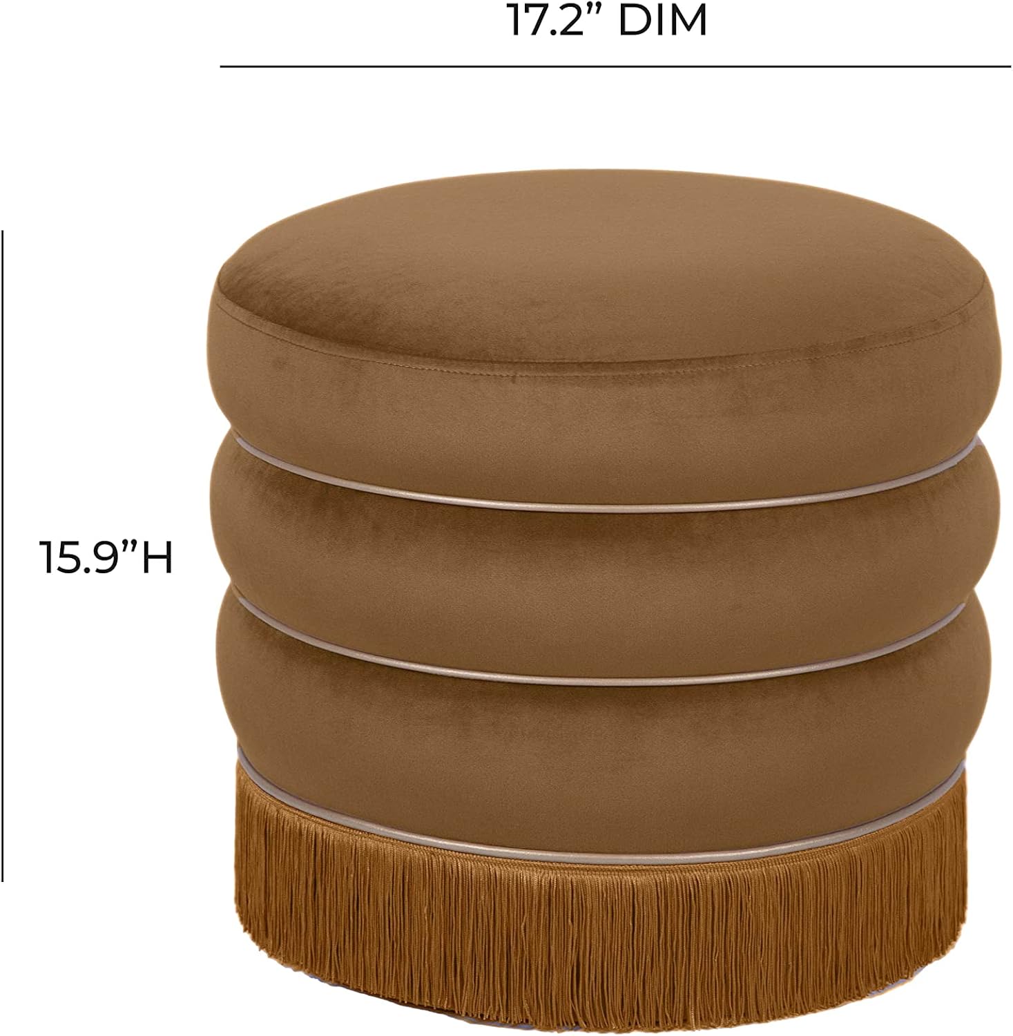 Tov Furniture Lakka Green Ottoman (Chocolate)