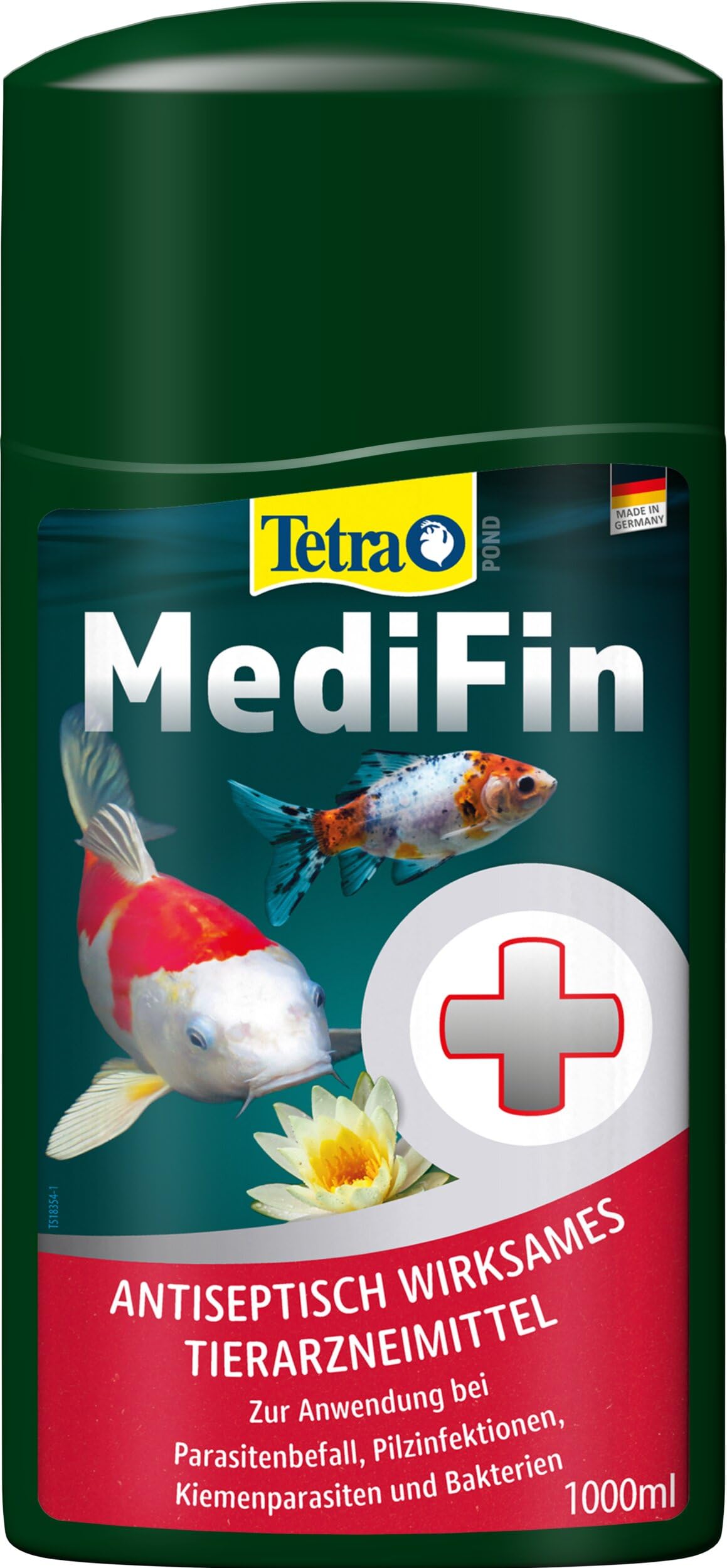 Tetra Pond MediFin - Medikament für Teichfische gegen die häufigsten Krankheiten, auch zur Vorbeugung und Desinfektion, 1 L