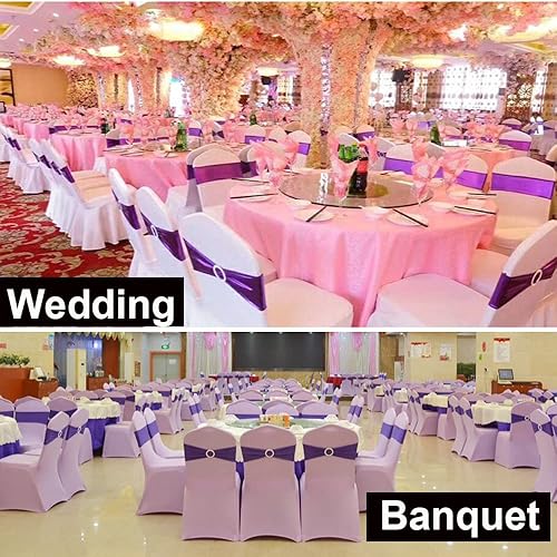 Miniatura 7 de 50 bandas de silla verde salvia para ceremonia de boda, bandas elásticas para sillas para fiestas, banquetes, temas, hoteles, restaurantes, eventos,