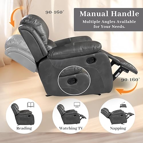 Miniatura 3 de Betsy Furniture 8018 - Juego de sillón reclinable de cuero reconstituido, para sala, sofá reclinable, sofá de dos piezas y sillón de cuero