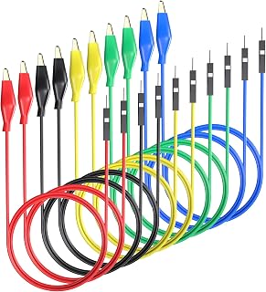 Alligator Clips to Breadboard Male Jumper Wires Soft Flexible Silicone Test Leads for Electrical Testing