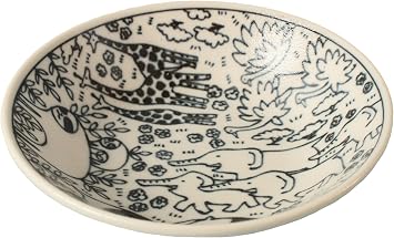 Mino ware Japanese Ceramics Plate Wild Animals Matte Finish made in Japan Japan Import GBS012 Medium Deep