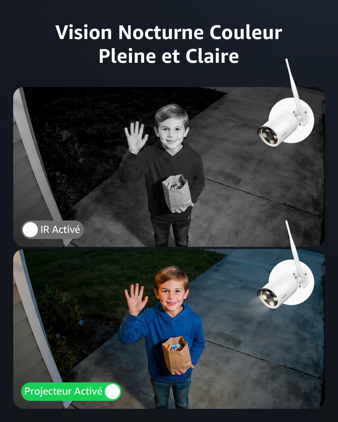 ANNKE Kit Surveillance sans Fil avec Écran LCD 7", 4CH 5MP NVR avec Écran Tactile IPS, 2 Caméras de Surveillance WiFi Extérieures 3MP, Vision Nocturne 100ft, Détection Humaine, Audio Bidirectionnel
