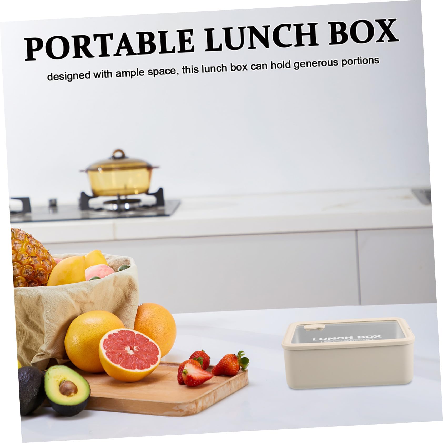 Hemobllo Lunch Box Bento in Acciaio Resistenti con Coperchio in Vetro Contenitore Pranzo Termico Portatile Adatto Microonde per Ufficio e Scuola
