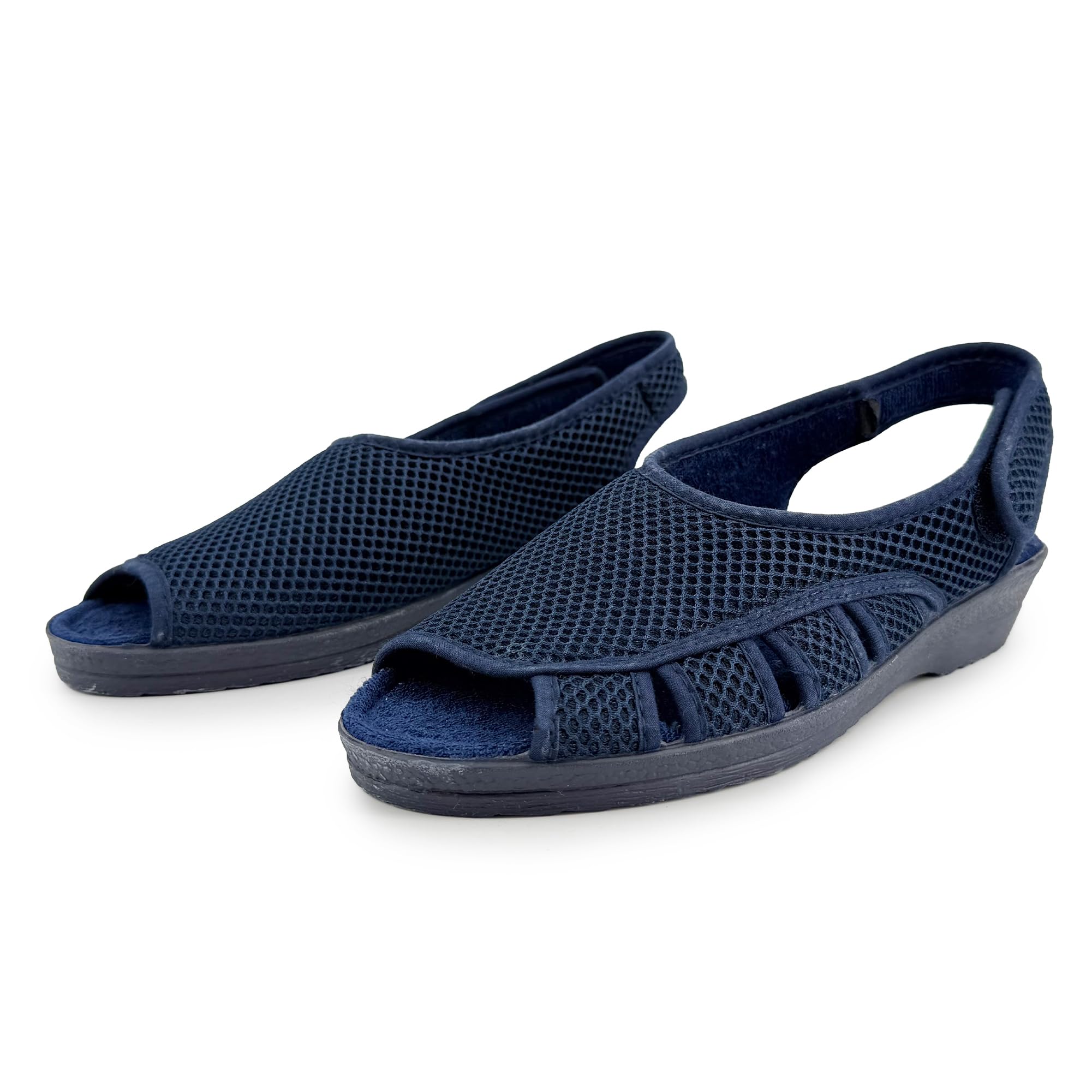 JOMIX Sandales Femme Confort Respirantes avec Scratch Chaussures Été Légères avec Bride Réglable Bout Ouvert Semelle Antidérapante pour Maison Quotidien et Petites Sorties