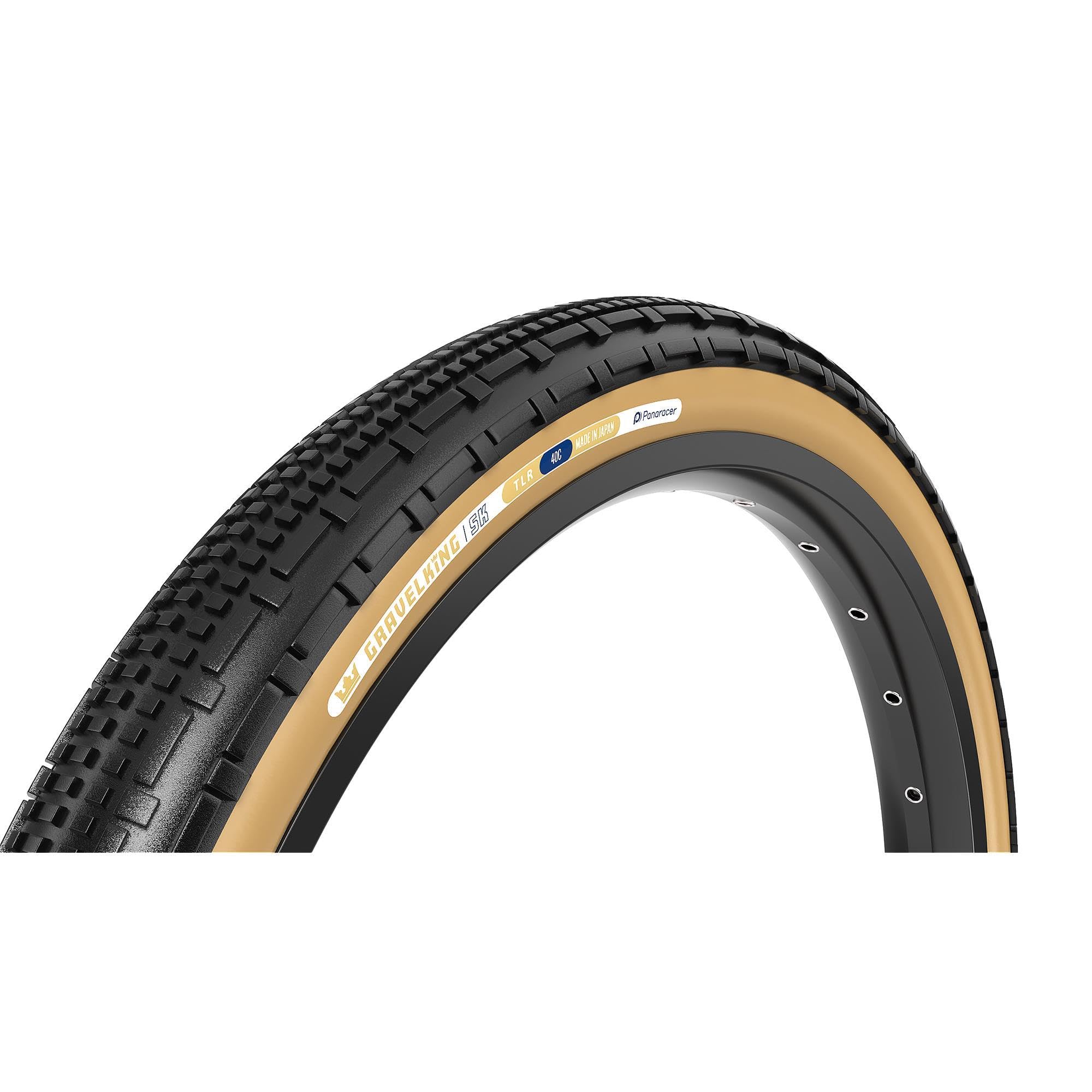 Panaracer Gravelking SK TLR Tubeless Ready Folding Tyre - ZSG Gravel Compound -Puncture Resistant - Beadlock Technology - 120Tpi TuffTex Casing - Gravel Cycling Tyre
