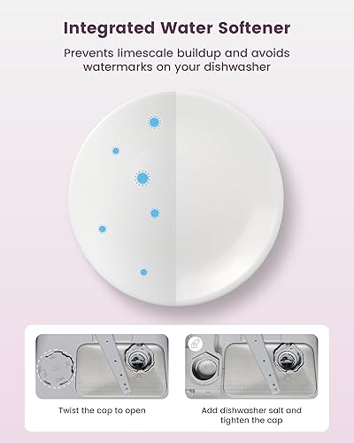 Miniatura 3 de HAVA Lavavajillas de encimera con suavizante de agua y eficiencia energética mejorada, lavavajillas portátil con 8 programas de lavado, bloqueo