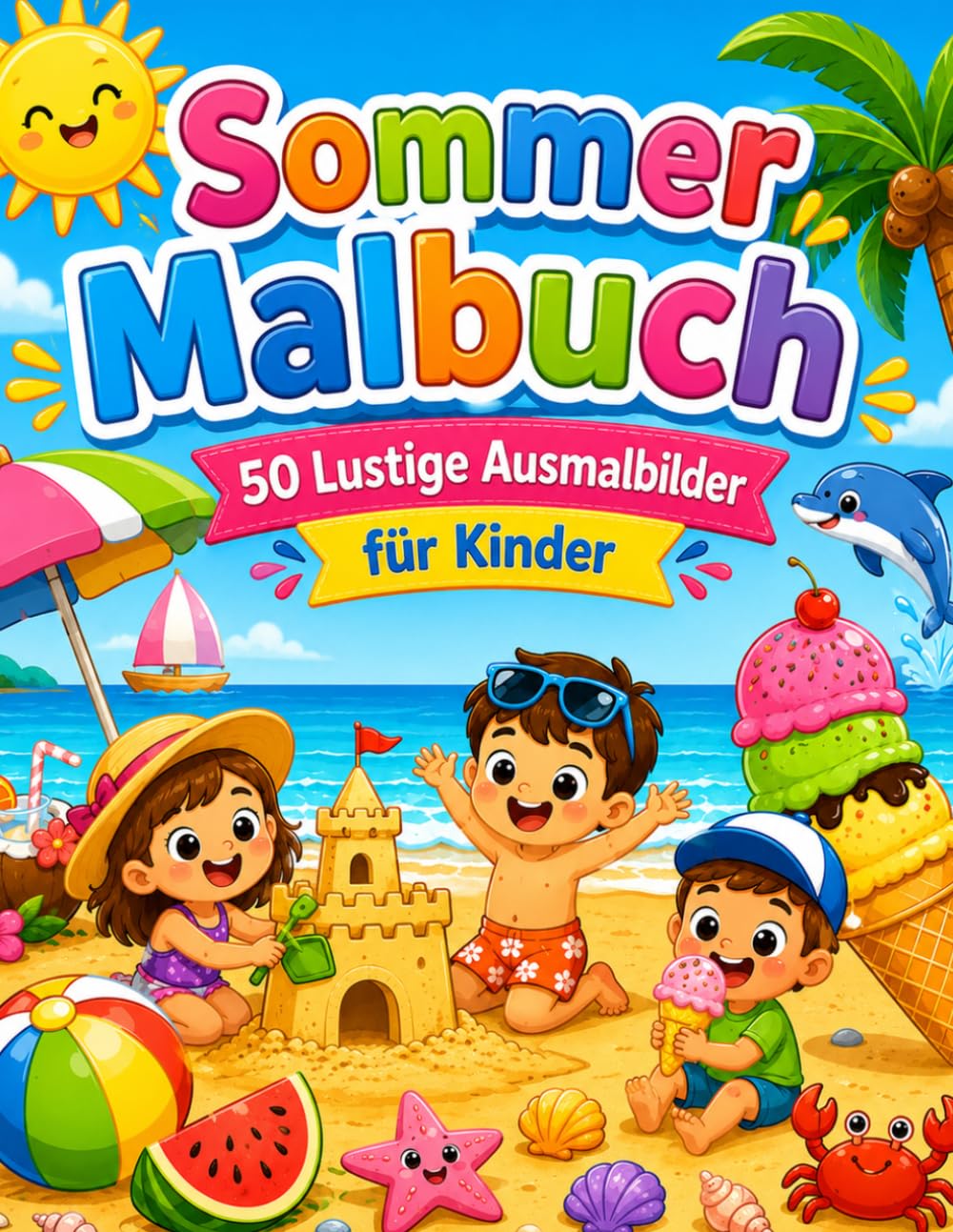 Sommer-Malbuch für Kinder: 50 Lustige Ausmalbilder